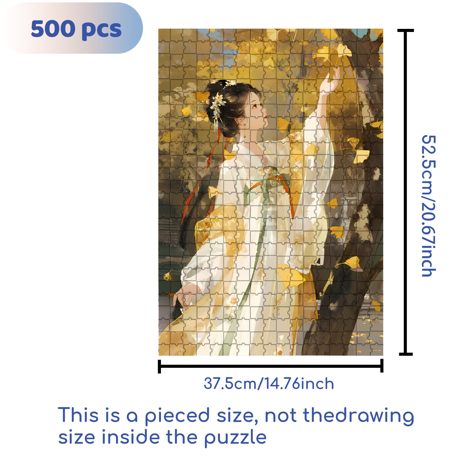 Under The Ginkgo Tree 500pcs/1000pcs Jigsaw Puzzle, Scratch-Resistant, Interactive Family Game & Brain-Boosting DIY Decor, Perfect for Halloween, Christmas & New Year Gifts, Family Puzzle Game