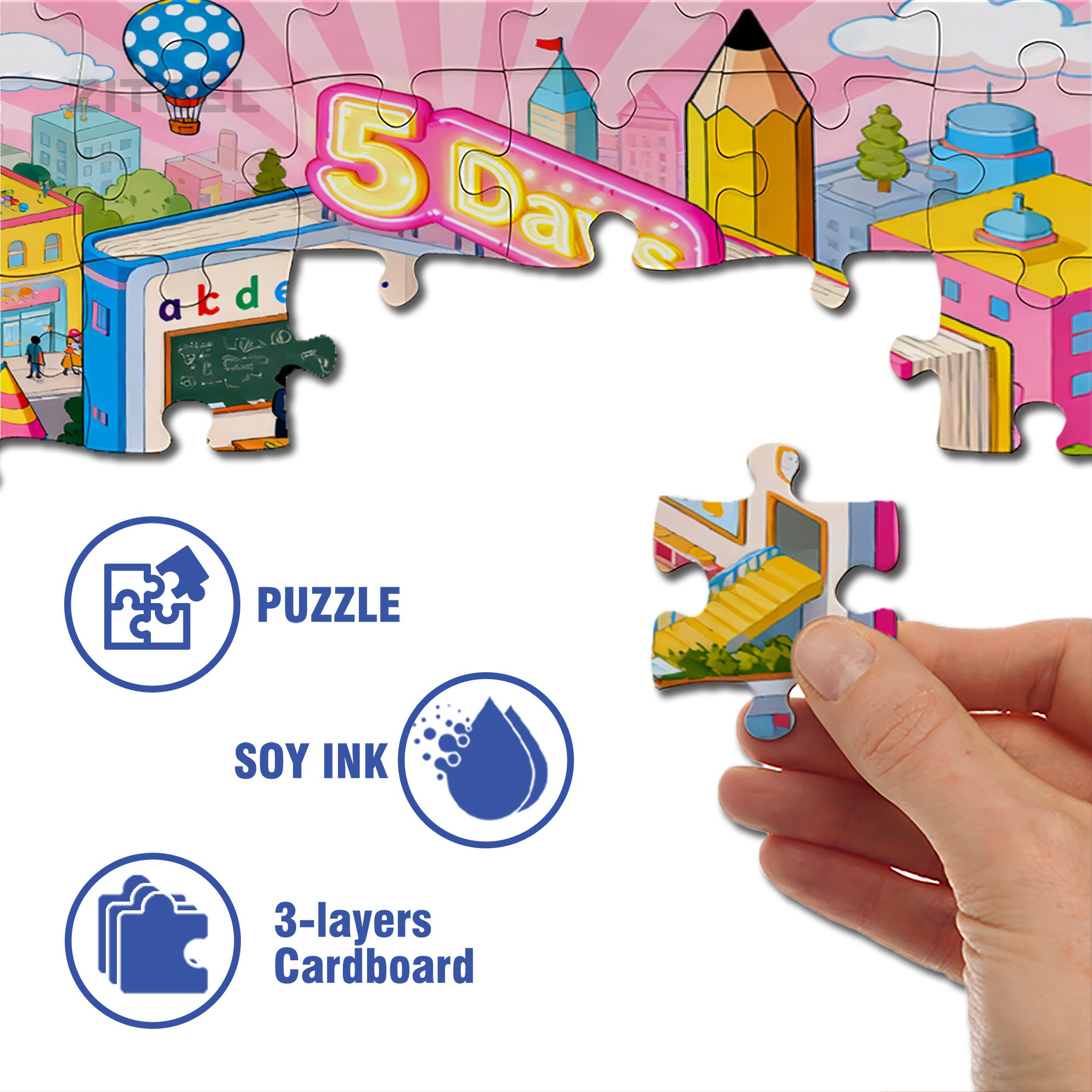 5 Days 500pcs/1000pcs Jigsaw Puzzle, Scratch-Resistant, Interactive Family Game & Brain-Boosting DIY Decor, Perfect for Halloween, Christmas & New Year Gifts, Family Puzzle Game