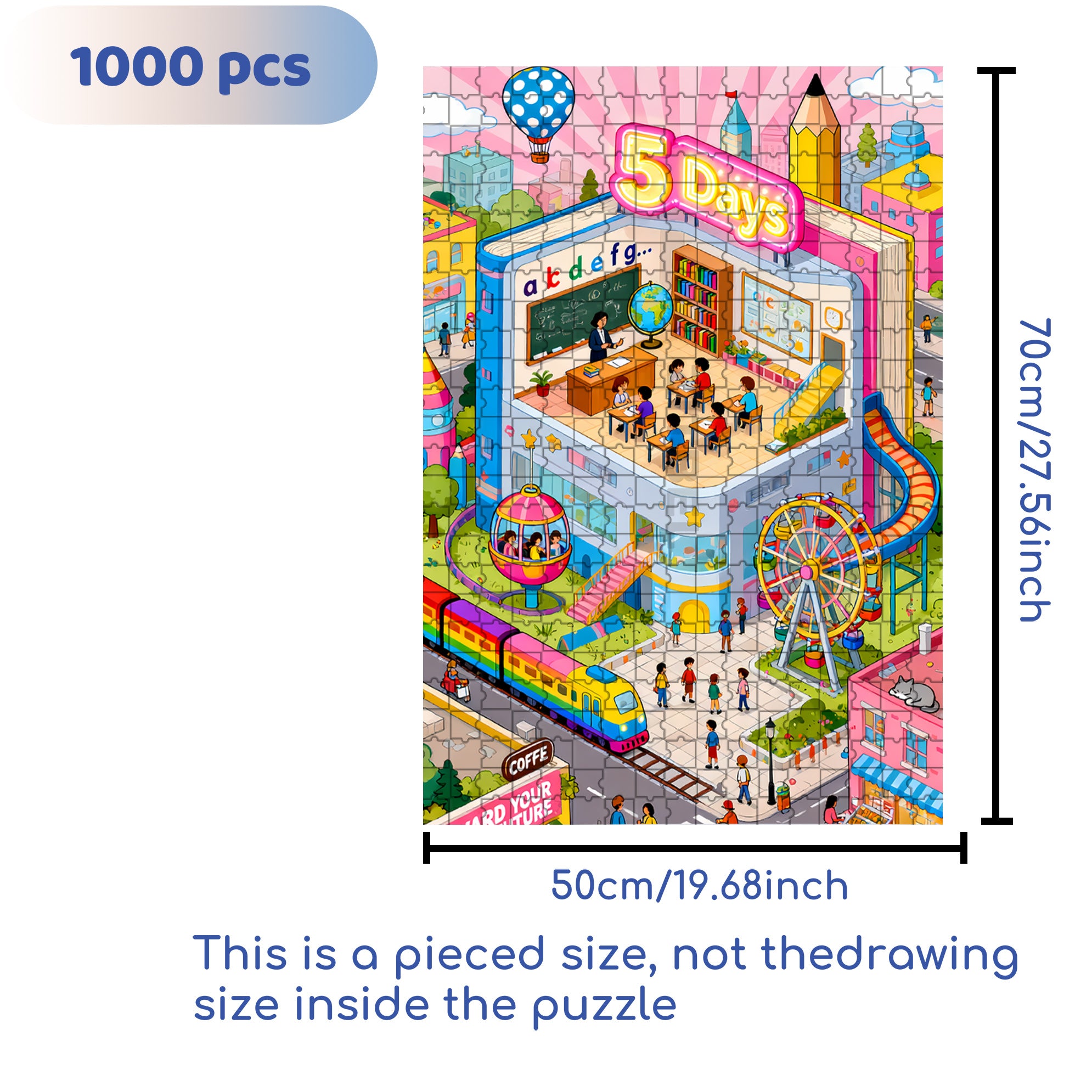 5 Days 500pcs/1000pcs Jigsaw Puzzle, Scratch-Resistant, Interactive Family Game & Brain-Boosting DIY Decor, Perfect for Halloween, Christmas & New Year Gifts, Family Puzzle Game