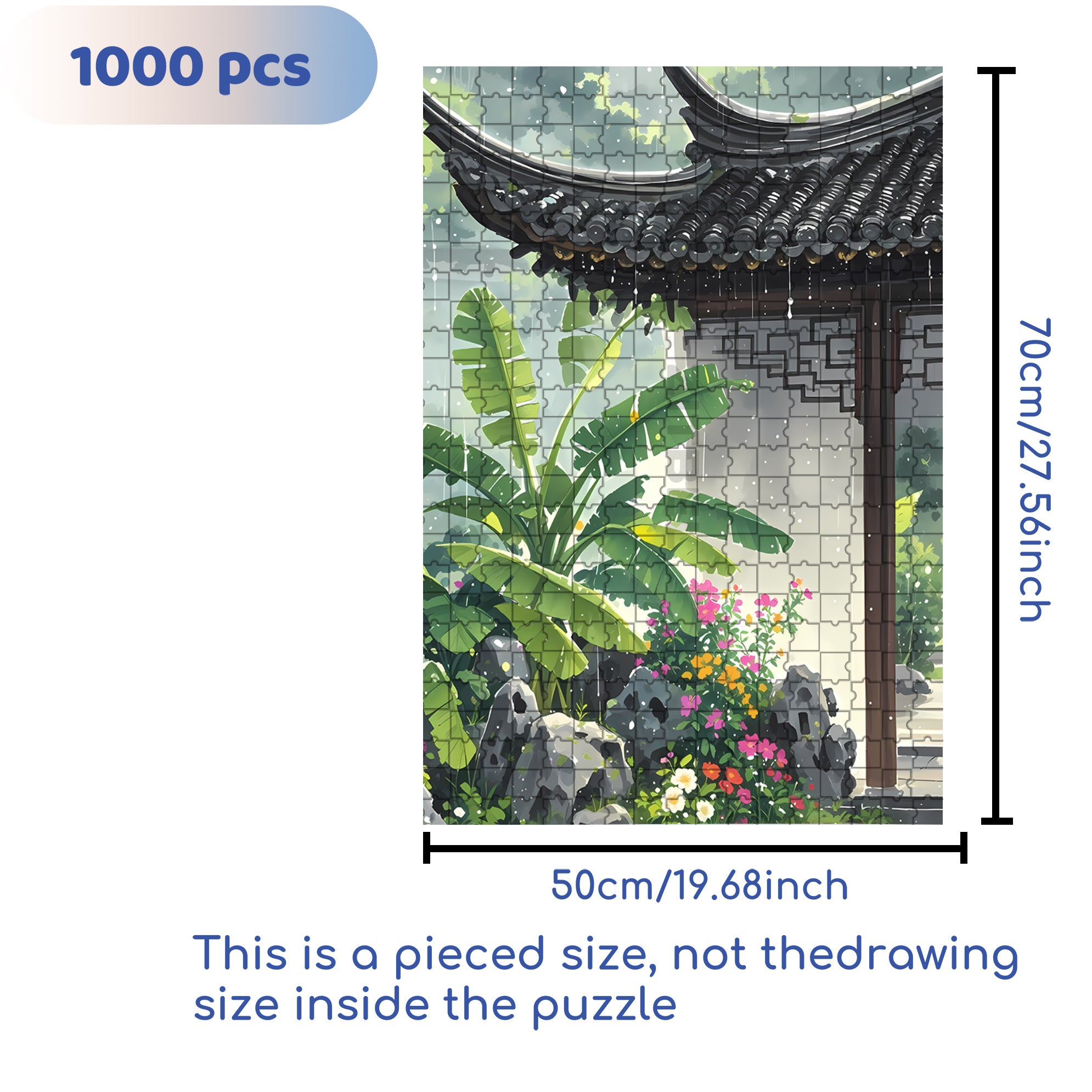Banana Leaves 500pcs/1000pcs Jigsaw Puzzle, Scratch-Resistant, Interactive Family Game & Brain-Boosting DIY Decor, Perfect for Halloween, Christmas & New Year Gifts, Family Puzzle Game