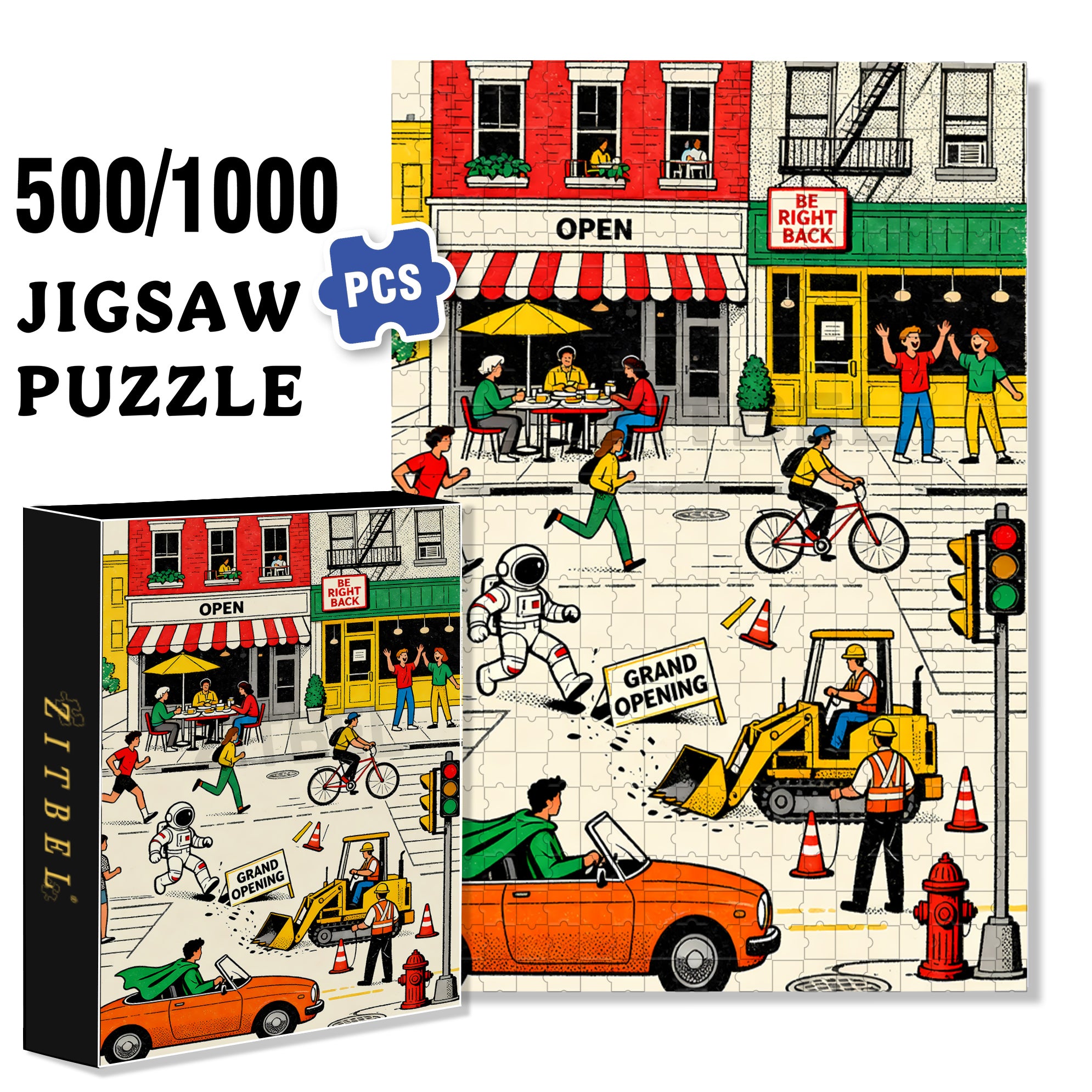 Be Right Back 500pcs/1000pcs Jigsaw Puzzle, Scratch-Resistant, Interactive Family Game & Brain-Boosting DIY Decor, Perfect for Halloween, Christmas & New Year Gifts, Family Puzzle Game
