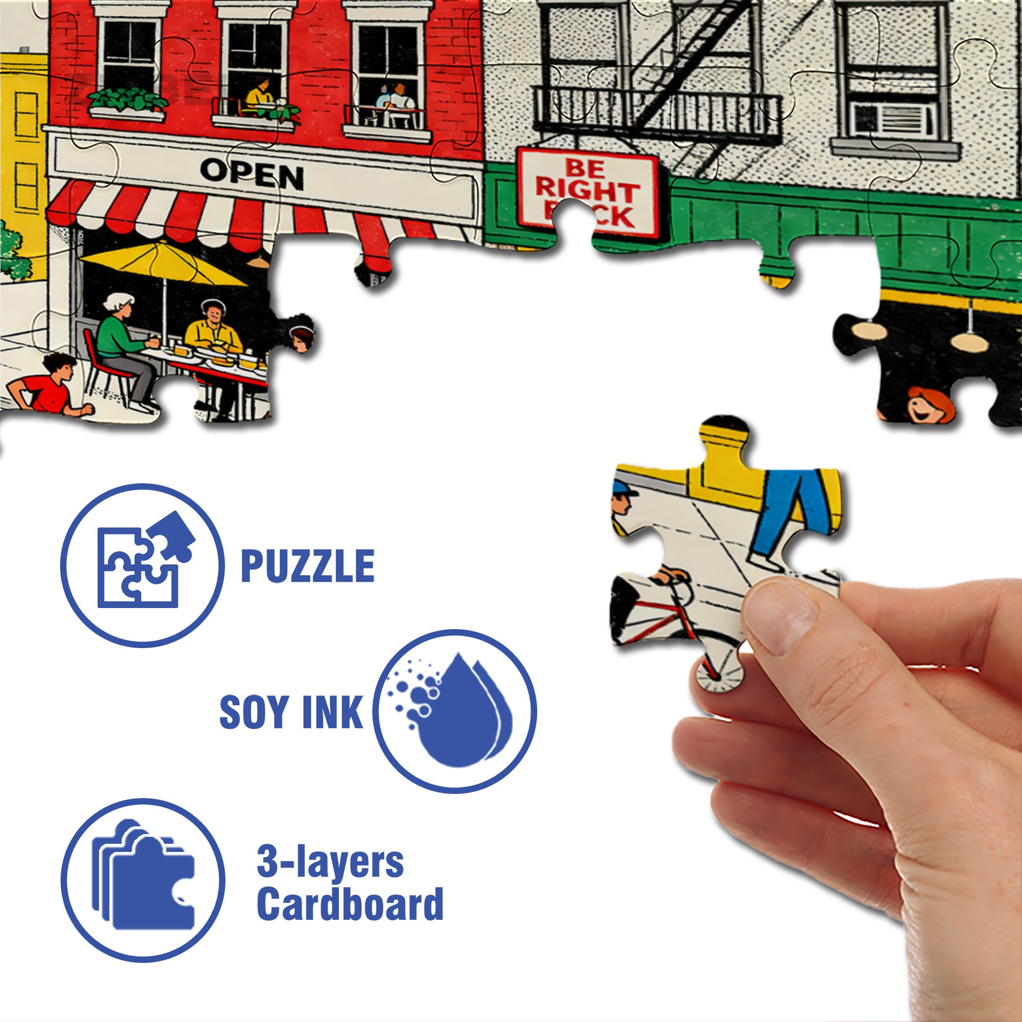 Be Right Back 500pcs/1000pcs Jigsaw Puzzle, Scratch-Resistant, Interactive Family Game & Brain-Boosting DIY Decor, Perfect for Halloween, Christmas & New Year Gifts, Family Puzzle Game