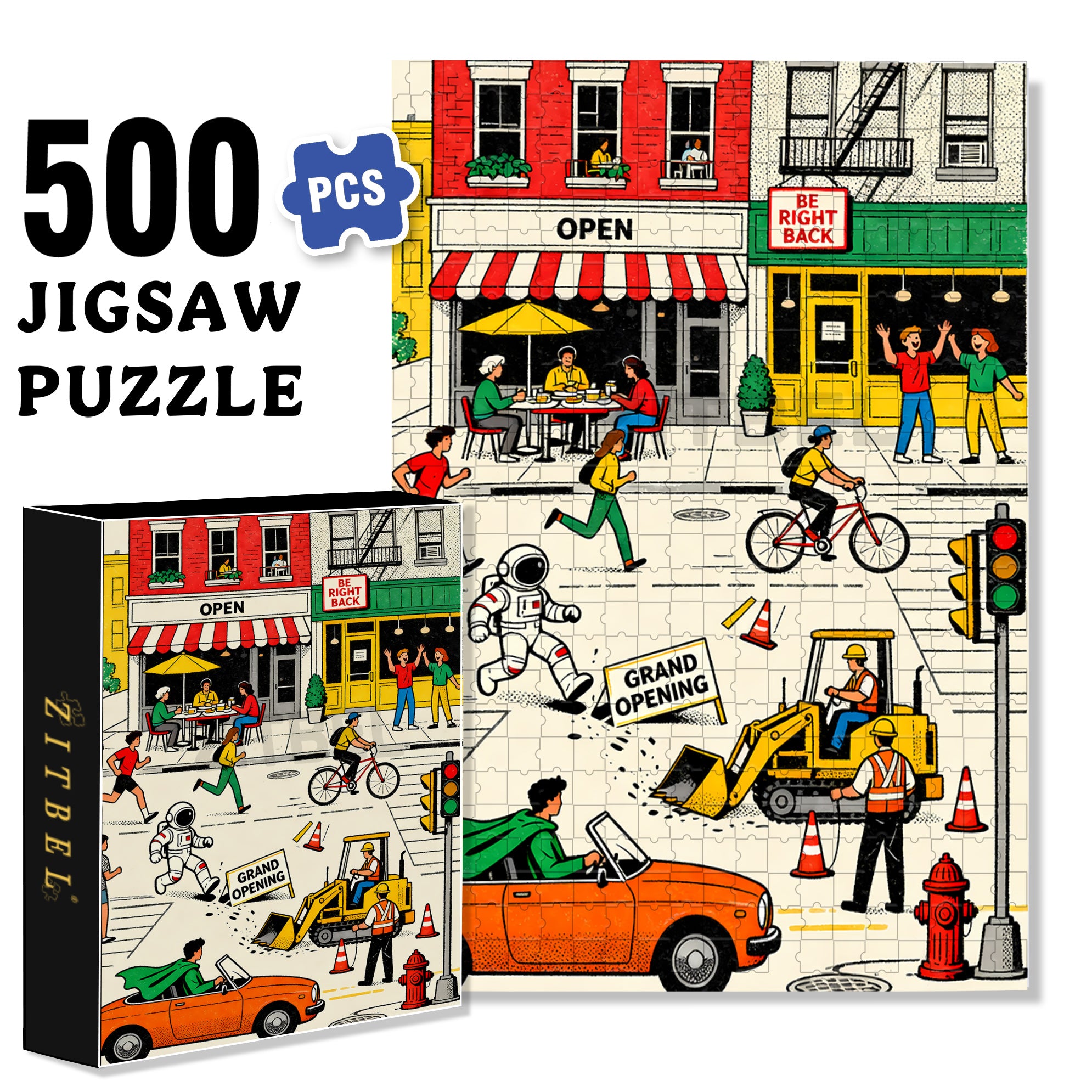 Be Right Back 500pcs/1000pcs Jigsaw Puzzle, Scratch-Resistant, Interactive Family Game & Brain-Boosting DIY Decor, Perfect for Halloween, Christmas & New Year Gifts, Family Puzzle Game