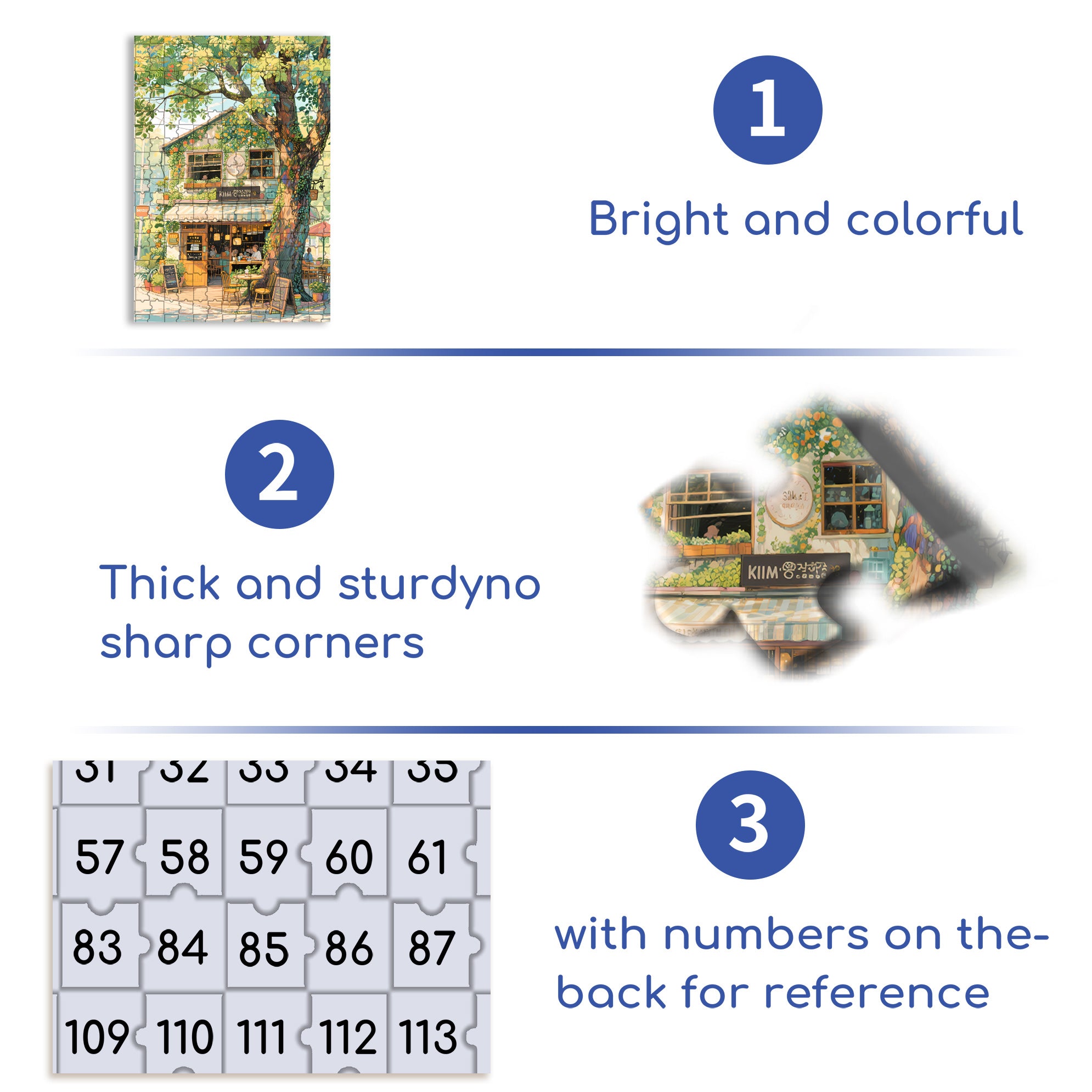 Bistro 500pcs/1000pcs Jigsaw Puzzle, Scratch-Resistant, Interactive Family Game & Brain-Boosting DIY Decor, Perfect for Halloween, Christmas & New Year Gifts, Family Puzzle Game