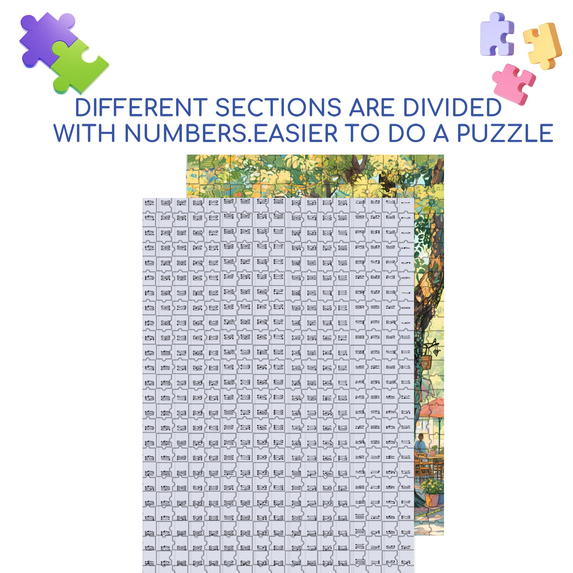 Bistro 500pcs/1000pcs Jigsaw Puzzle, Scratch-Resistant, Interactive Family Game & Brain-Boosting DIY Decor, Perfect for Halloween, Christmas & New Year Gifts, Family Puzzle Game
