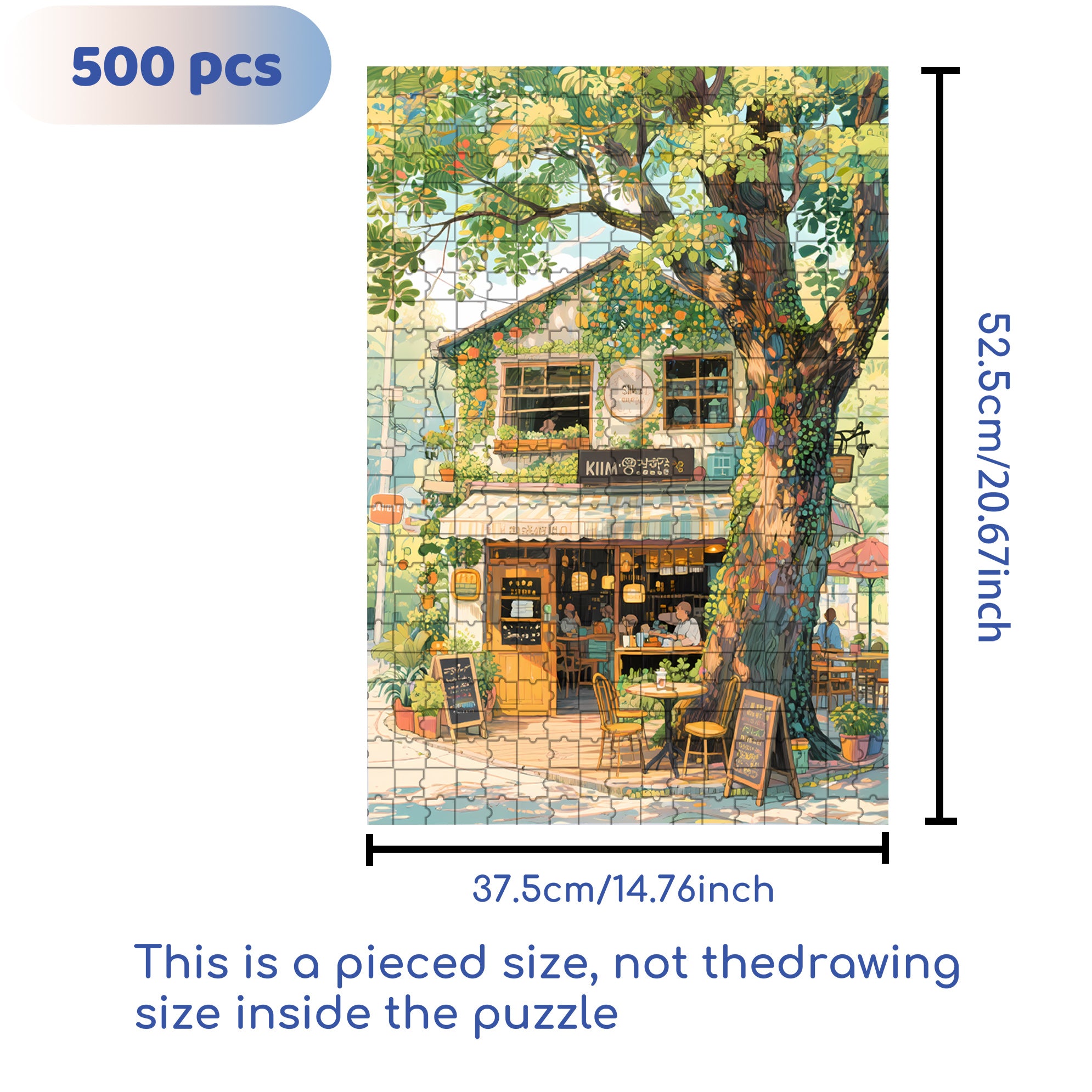 Bistro 500pcs/1000pcs Jigsaw Puzzle, Scratch-Resistant, Interactive Family Game & Brain-Boosting DIY Decor, Perfect for Halloween, Christmas & New Year Gifts, Family Puzzle Game