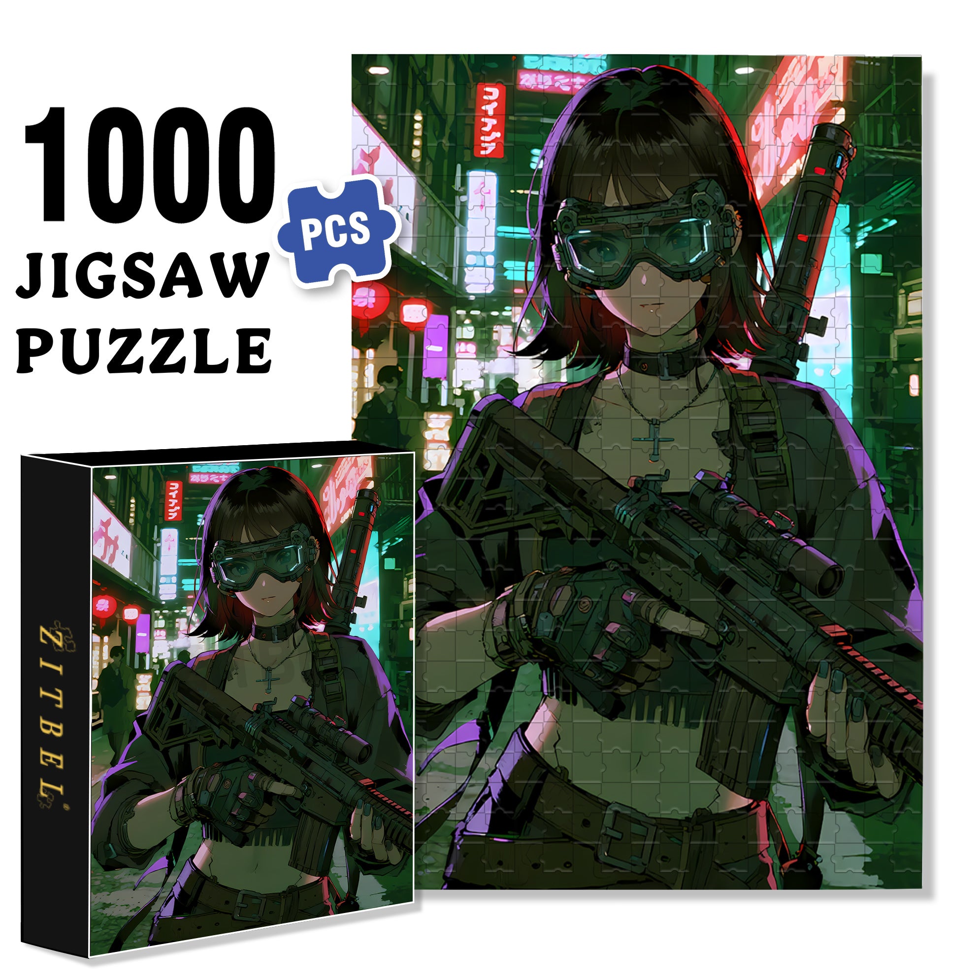 Bring Your Gun 500pcs/1000pcs Jigsaw Puzzle, Scratch-Resistant, Interactive Family Game & Brain-Boosting DIY Decor, Perfect for Halloween, Christmas & New Year Gifts, Family Puzzle Game