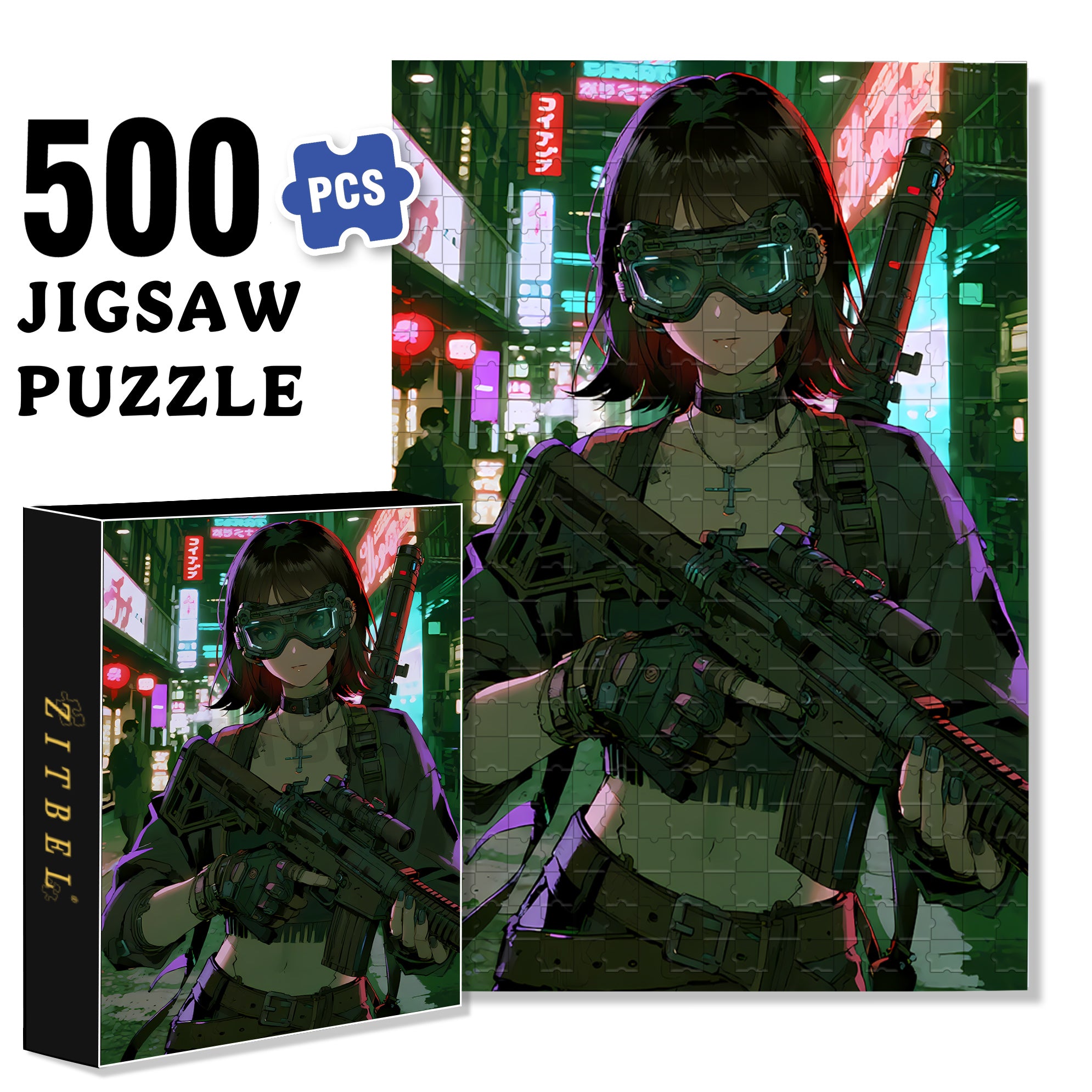 Bring Your Gun 500pcs/1000pcs Jigsaw Puzzle, Scratch-Resistant, Interactive Family Game & Brain-Boosting DIY Decor, Perfect for Halloween, Christmas & New Year Gifts, Family Puzzle Game