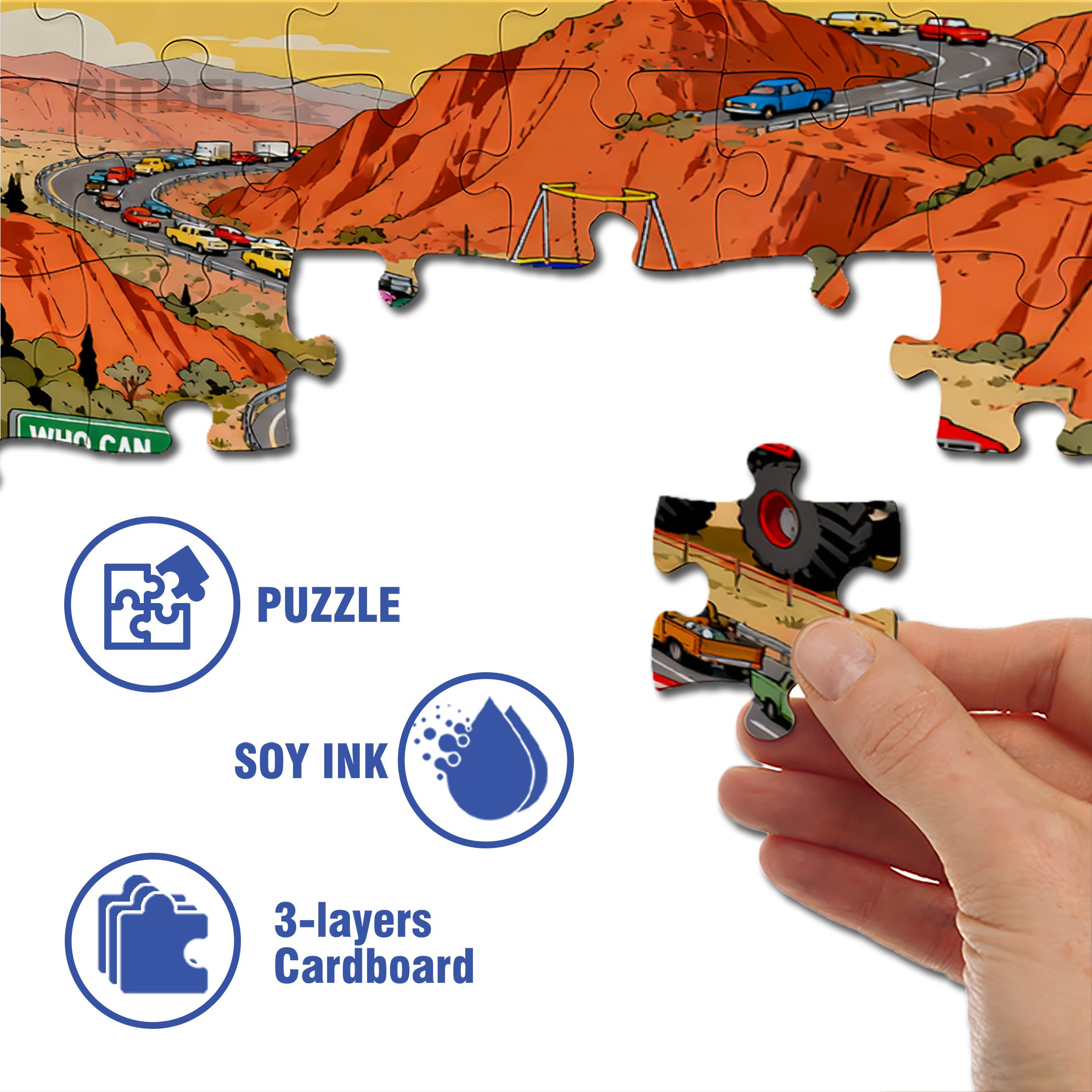 Car Parade 500pcs/1000pcs Jigsaw Puzzle, Scratch-Resistant, Interactive Family Game & Brain-Boosting DIY Decor, Perfect for Halloween, Christmas & New Year Gifts, Family Puzzle Game