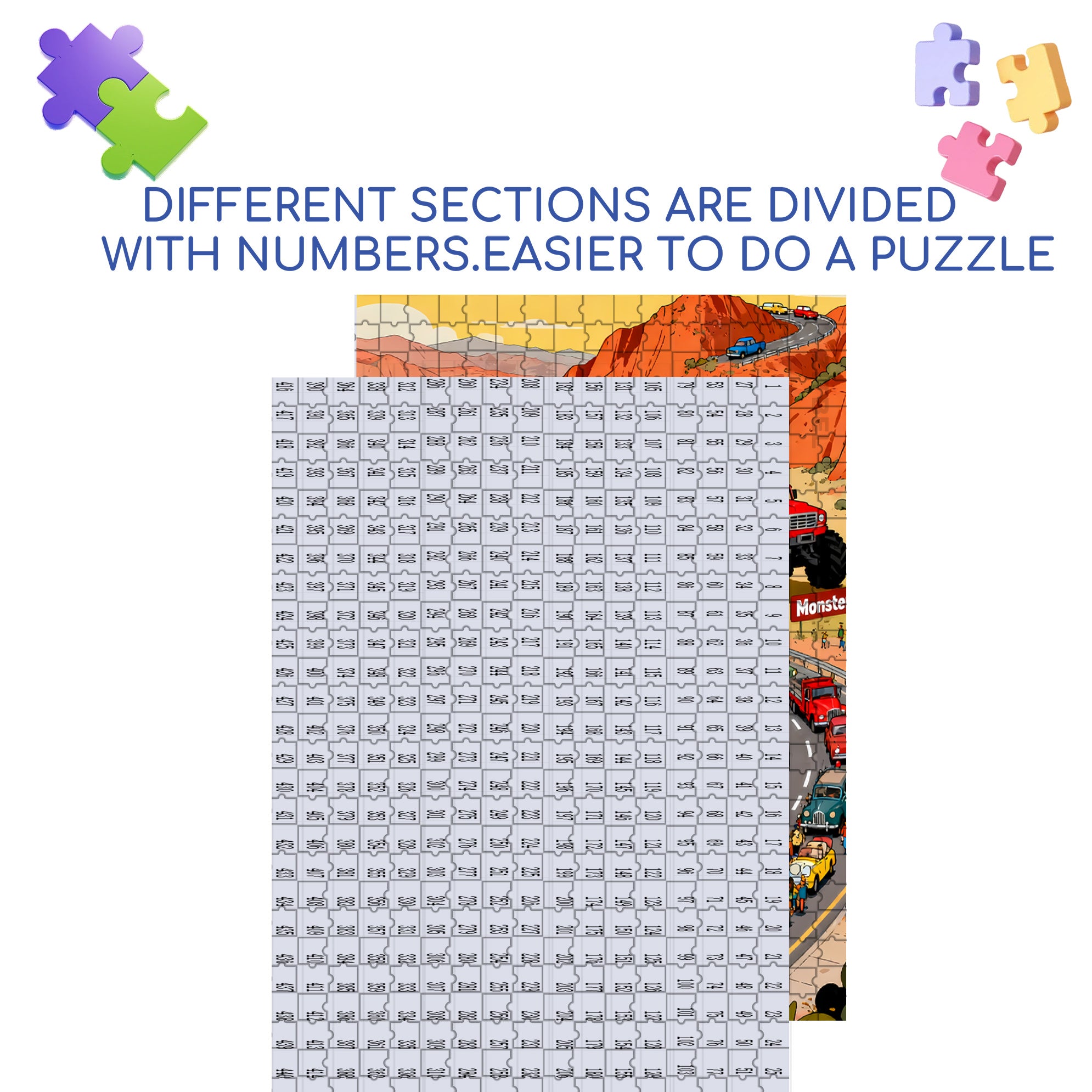 Car Parade 500pcs/1000pcs Jigsaw Puzzle, Scratch-Resistant, Interactive Family Game & Brain-Boosting DIY Decor, Perfect for Halloween, Christmas & New Year Gifts, Family Puzzle Game