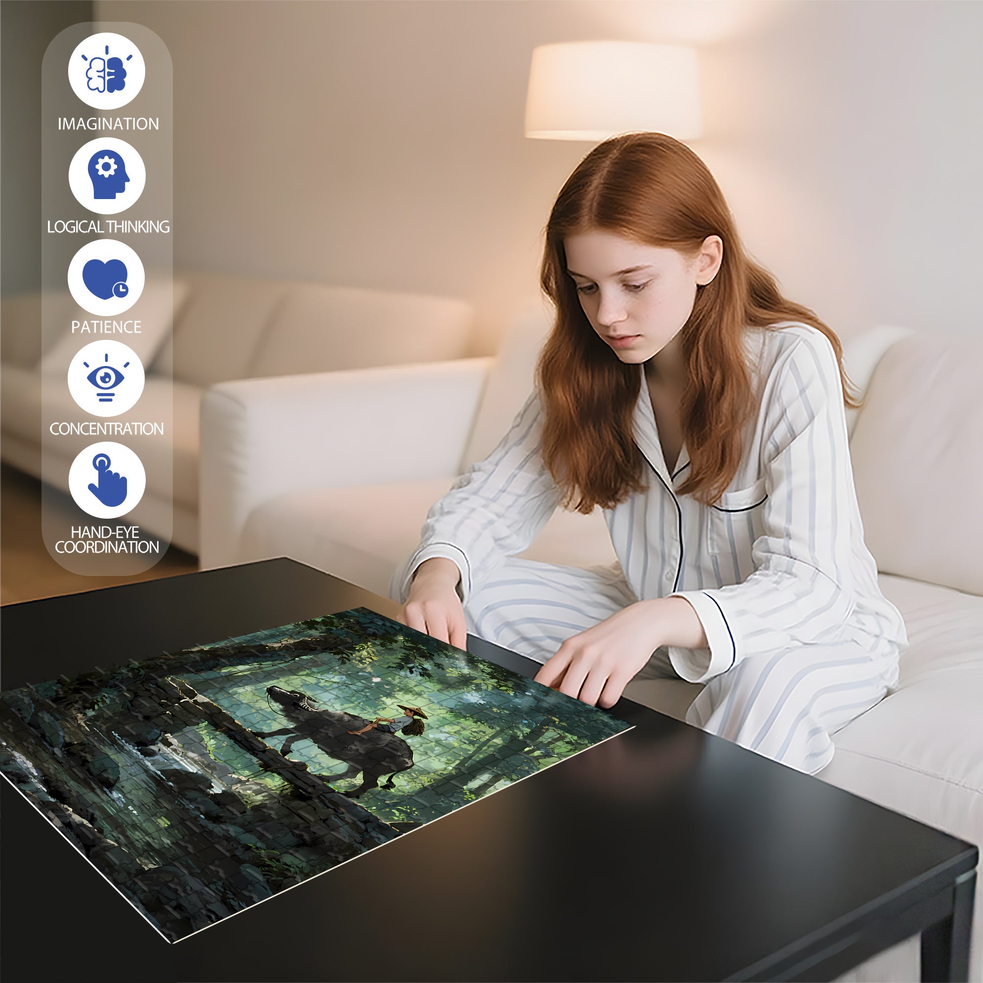 Cattle Herding 500pcs/1000pcs Jigsaw Puzzle, Scratch-Resistant, Interactive Family Game & Brain-Boosting DIY Decor, Perfect for Halloween, Christmas & New Year Gifts, Family Puzzle Game