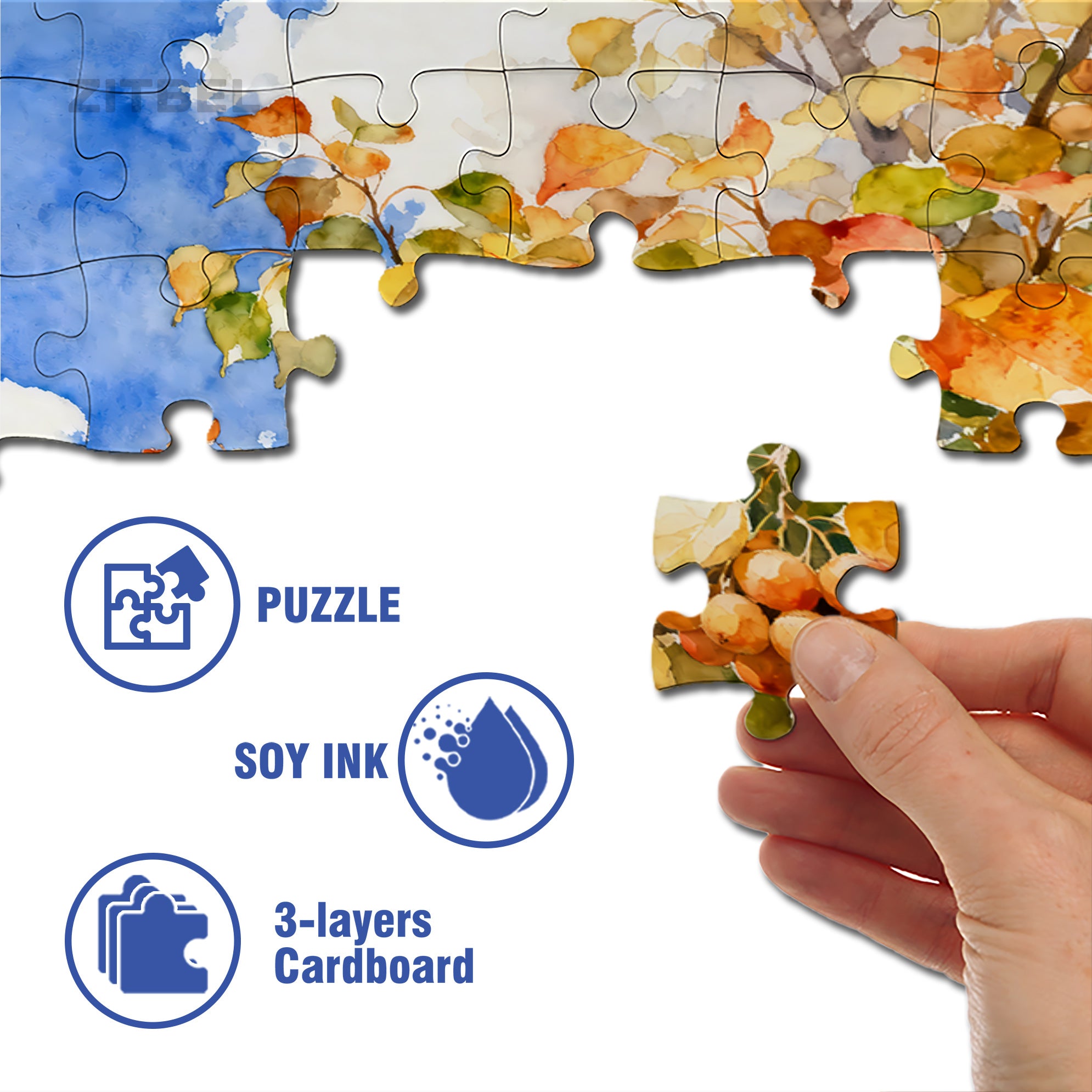 Chinese Tallow Tree 500pcs/1000pcs Jigsaw Puzzle, Scratch-Resistant, Interactive Family Game & Brain-Boosting DIY Decor, Perfect for Halloween, Christmas & New Year Gifts, Family Puzzle Game