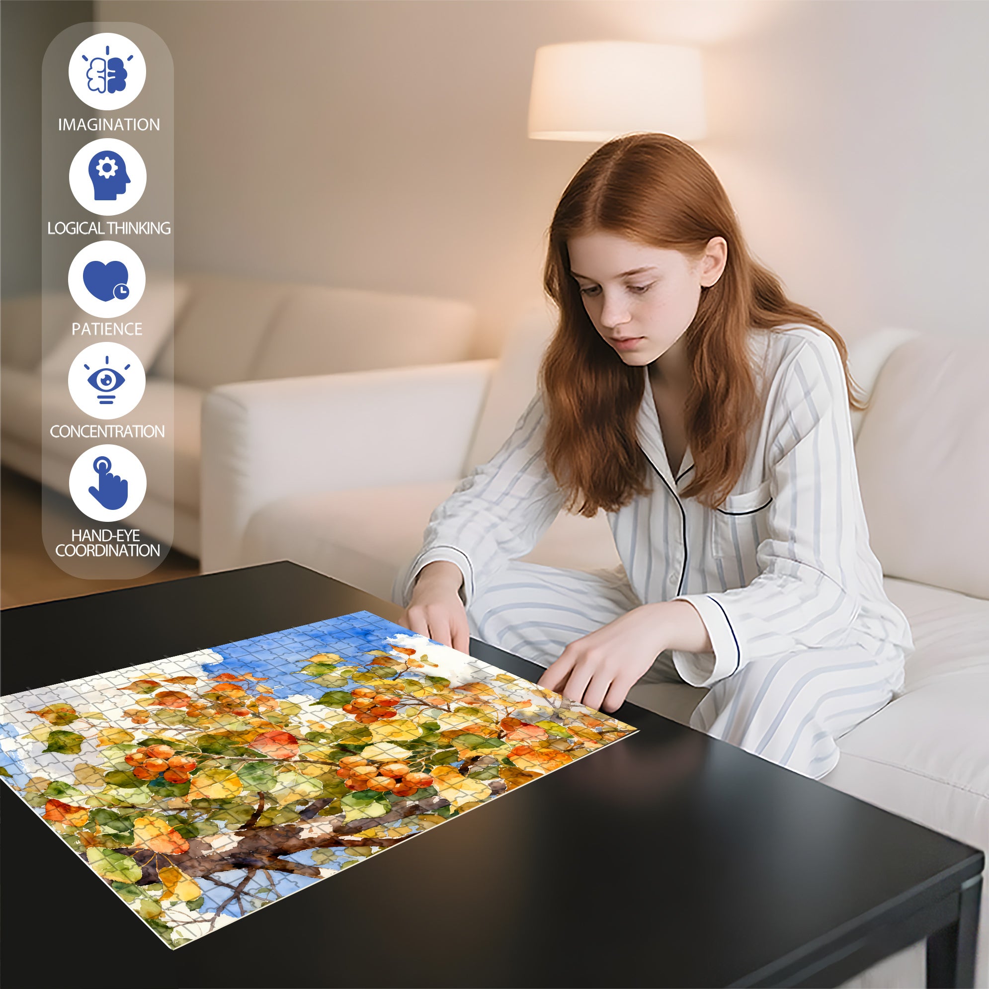 Chinese Tallow Tree 500pcs/1000pcs Jigsaw Puzzle, Scratch-Resistant, Interactive Family Game & Brain-Boosting DIY Decor, Perfect for Halloween, Christmas & New Year Gifts, Family Puzzle Game