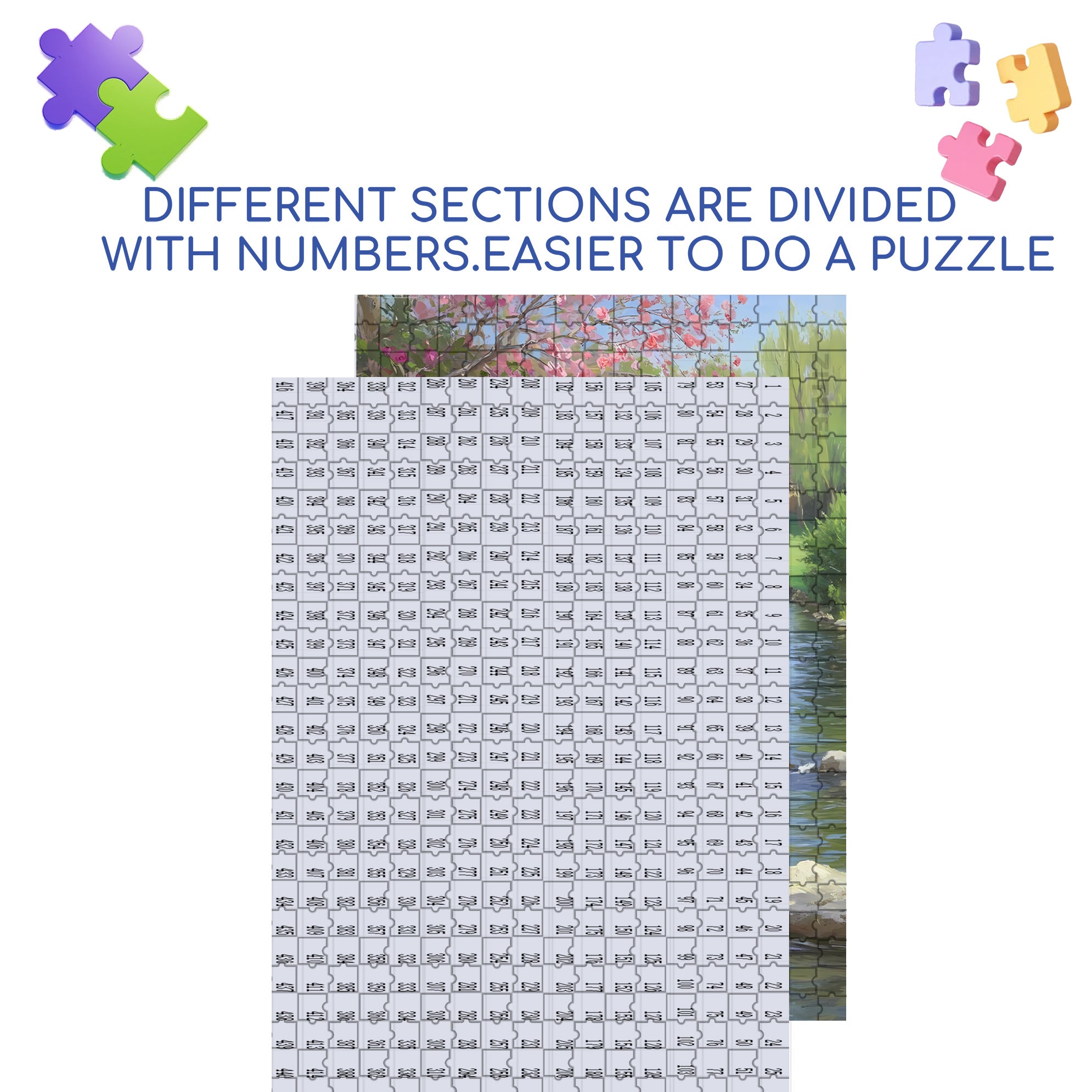 Clear Stream 500pcs/1000pcs Jigsaw Puzzle, Scratch-Resistant, Interactive Family Game & Brain-Boosting DIY Decor, Perfect for Halloween, Christmas & New Year Gifts, Family Puzzle Game