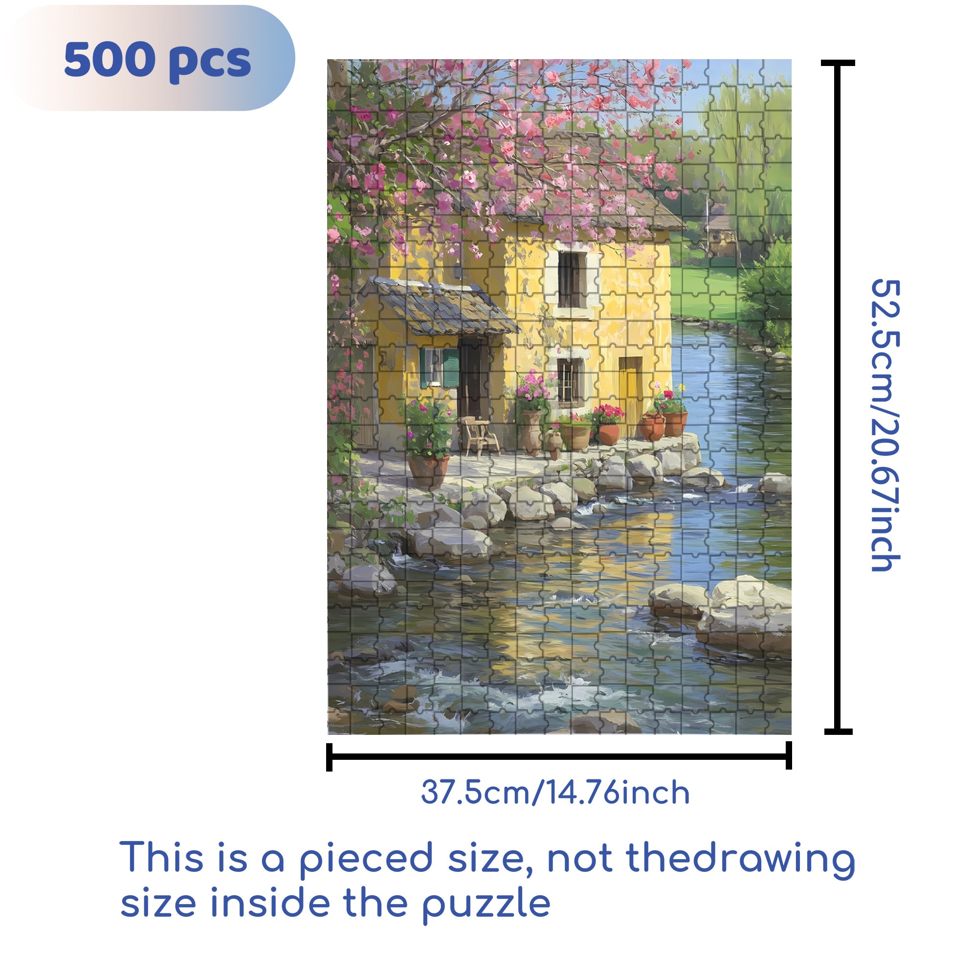 Clear Stream 500pcs/1000pcs Jigsaw Puzzle, Scratch-Resistant, Interactive Family Game & Brain-Boosting DIY Decor, Perfect for Halloween, Christmas & New Year Gifts, Family Puzzle Game