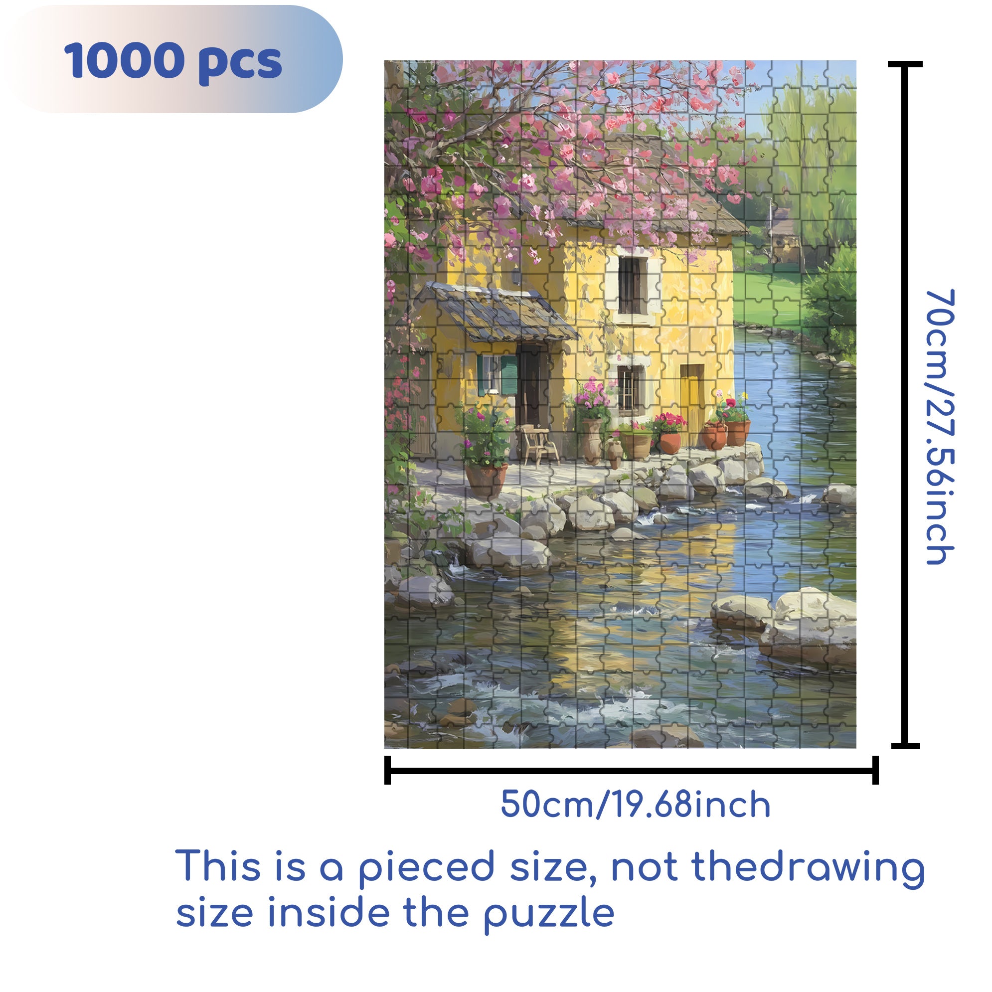 Clear Stream 500pcs/1000pcs Jigsaw Puzzle, Scratch-Resistant, Interactive Family Game & Brain-Boosting DIY Decor, Perfect for Halloween, Christmas & New Year Gifts, Family Puzzle Game