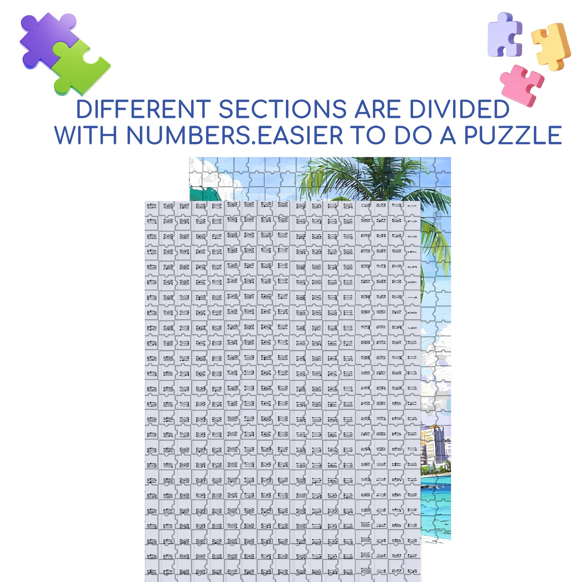 Coconut Trees 500pcs/1000pcs Jigsaw Puzzle, Scratch-Resistant, Interactive Family Game & Brain-Boosting DIY Decor, Perfect for Halloween, Christmas & New Year Gifts, Family Puzzle Game