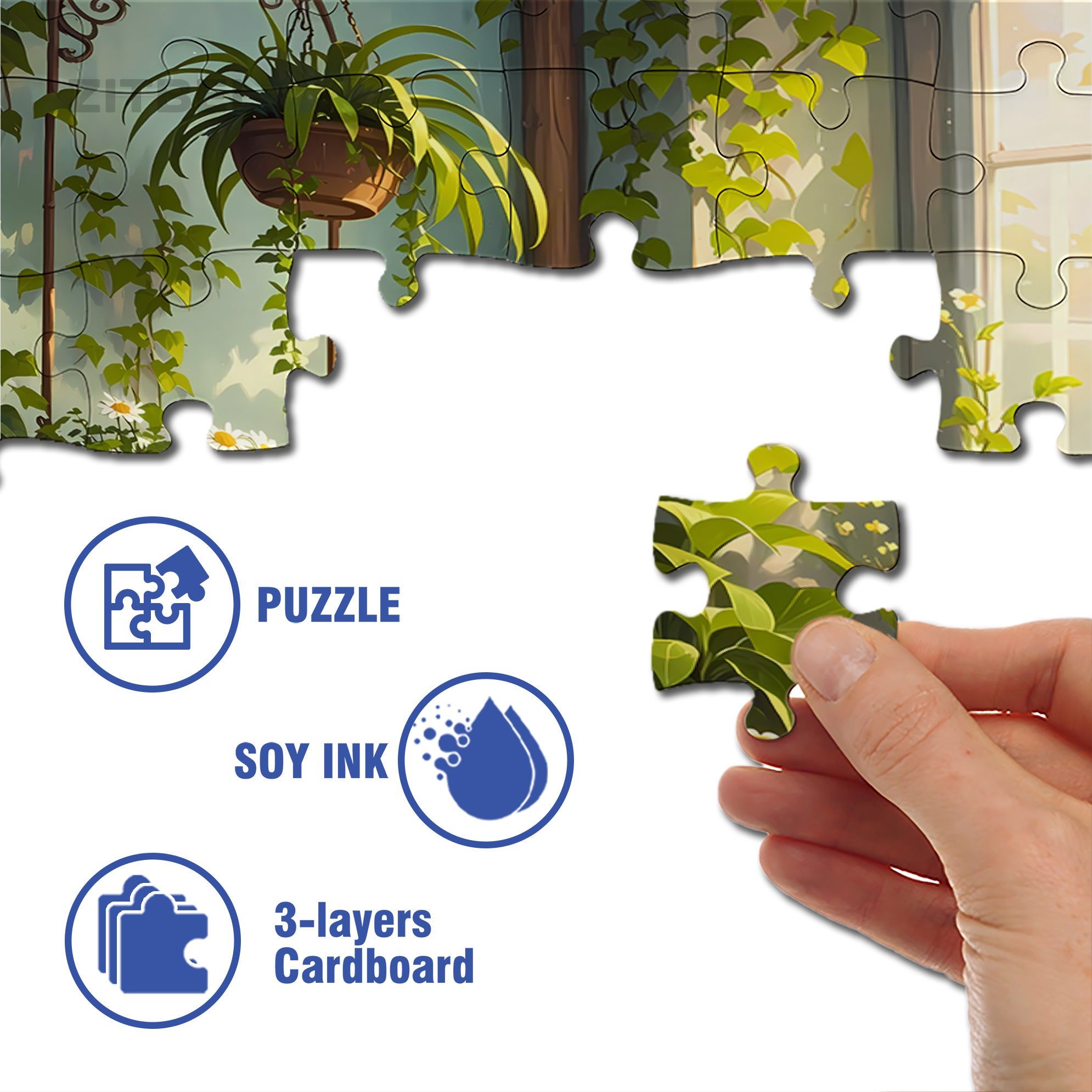Daisy 500pcs/1000pcs Jigsaw Puzzle, Scratch-Resistant, Interactive Family Game & Brain-Boosting DIY Decor, Perfect for Halloween, Christmas & New Year Gifts, Family Puzzle Game
