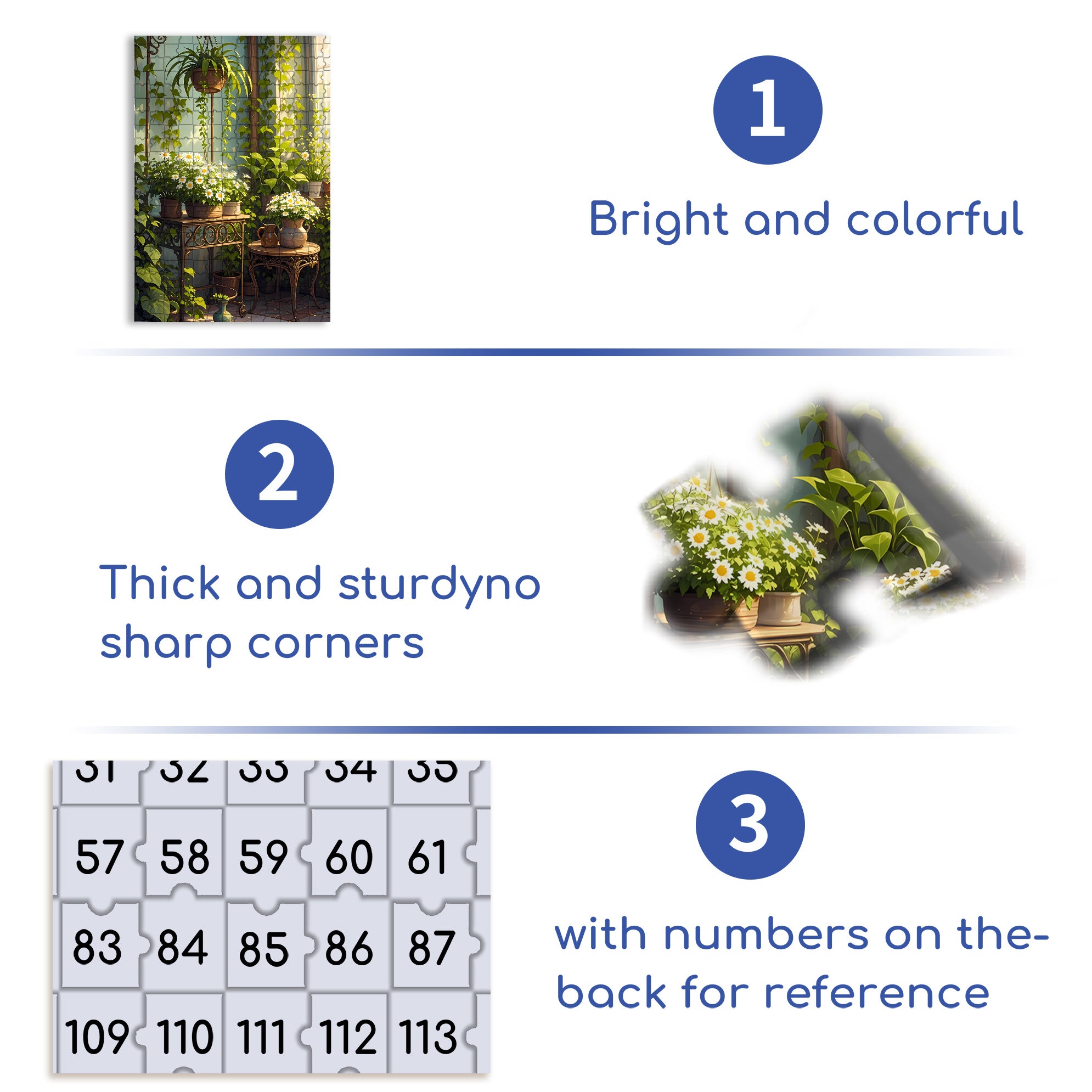 Daisy 500pcs/1000pcs Jigsaw Puzzle, Scratch-Resistant, Interactive Family Game & Brain-Boosting DIY Decor, Perfect for Halloween, Christmas & New Year Gifts, Family Puzzle Game