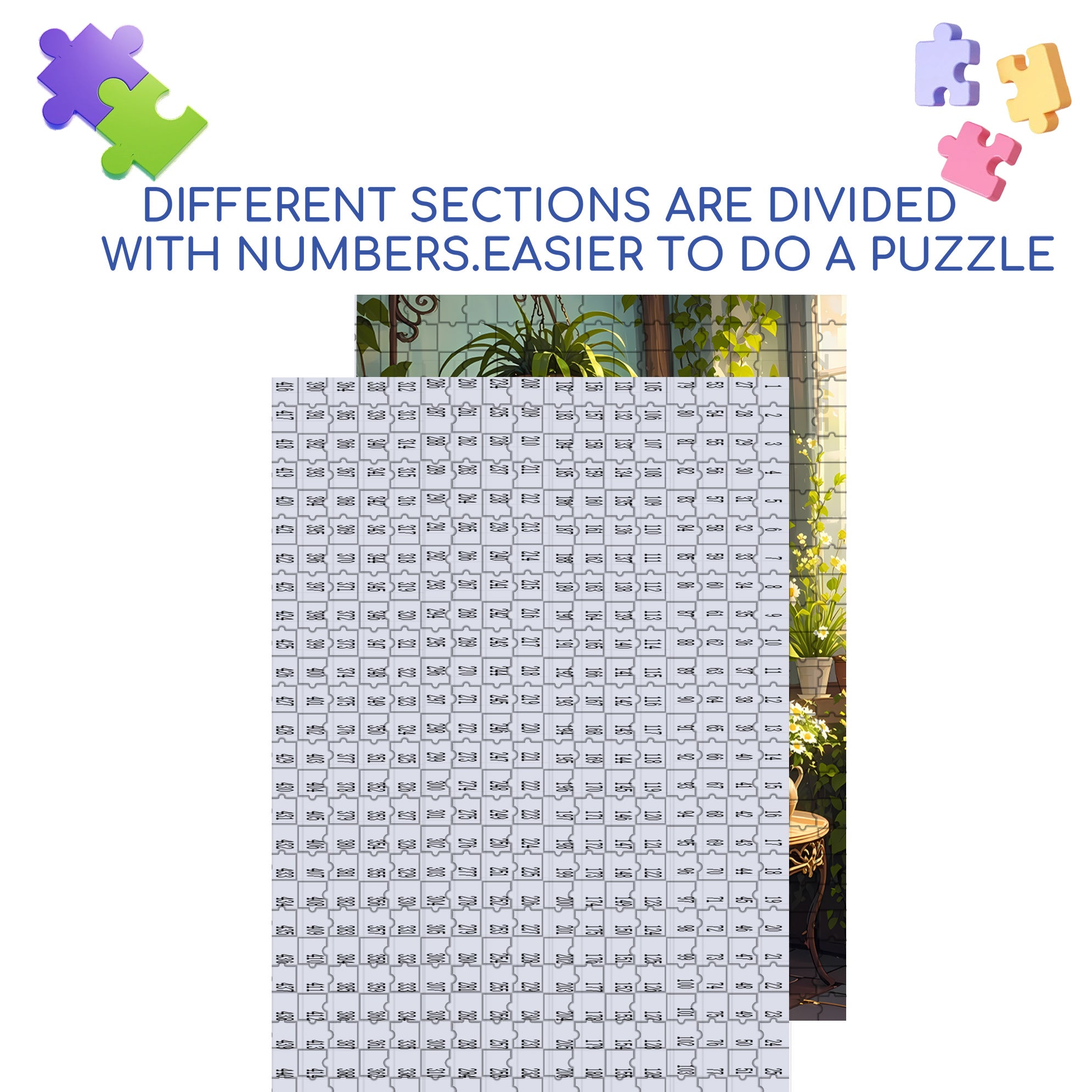 Daisy 500pcs/1000pcs Jigsaw Puzzle, Scratch-Resistant, Interactive Family Game & Brain-Boosting DIY Decor, Perfect for Halloween, Christmas & New Year Gifts, Family Puzzle Game