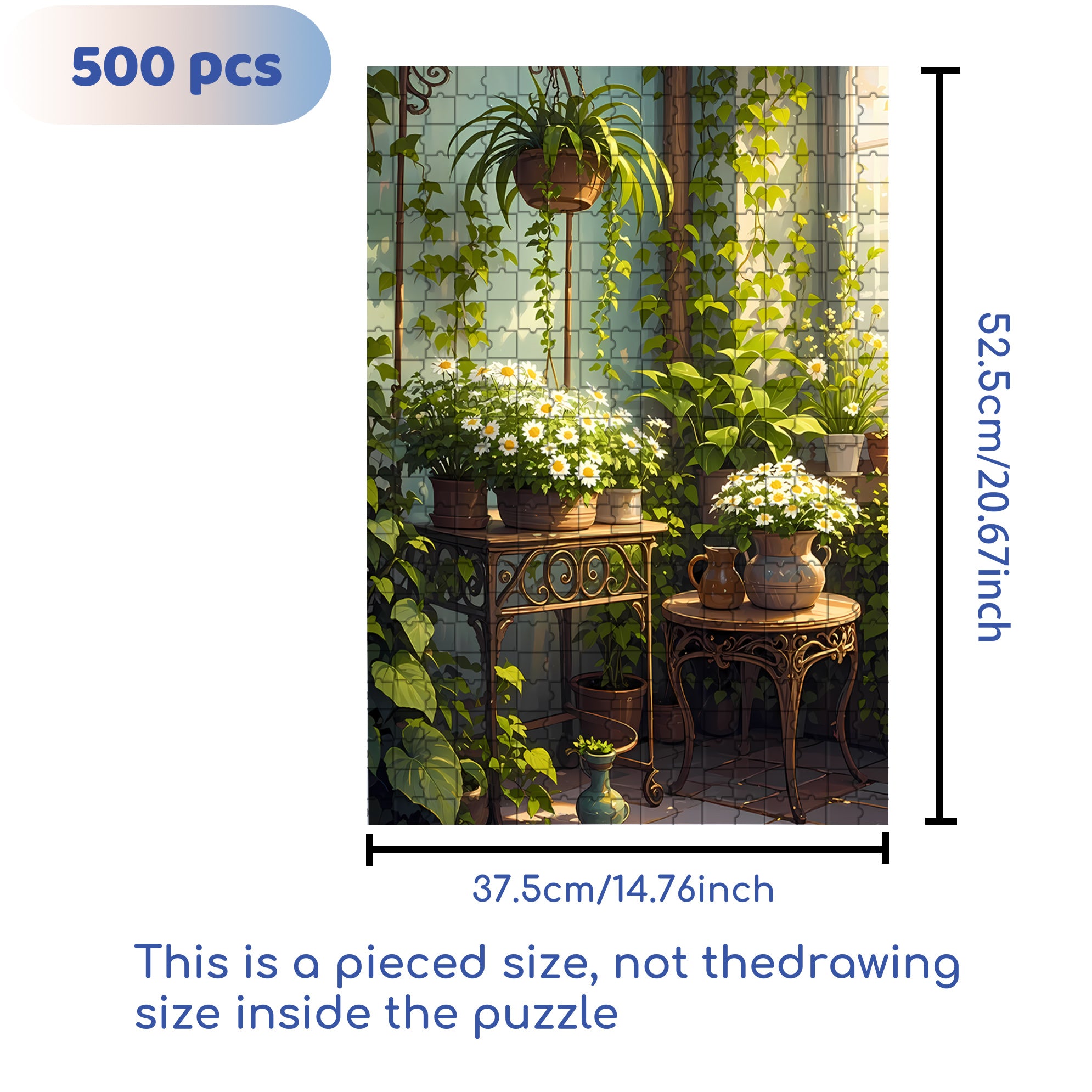Daisy 500pcs/1000pcs Jigsaw Puzzle, Scratch-Resistant, Interactive Family Game & Brain-Boosting DIY Decor, Perfect for Halloween, Christmas & New Year Gifts, Family Puzzle Game
