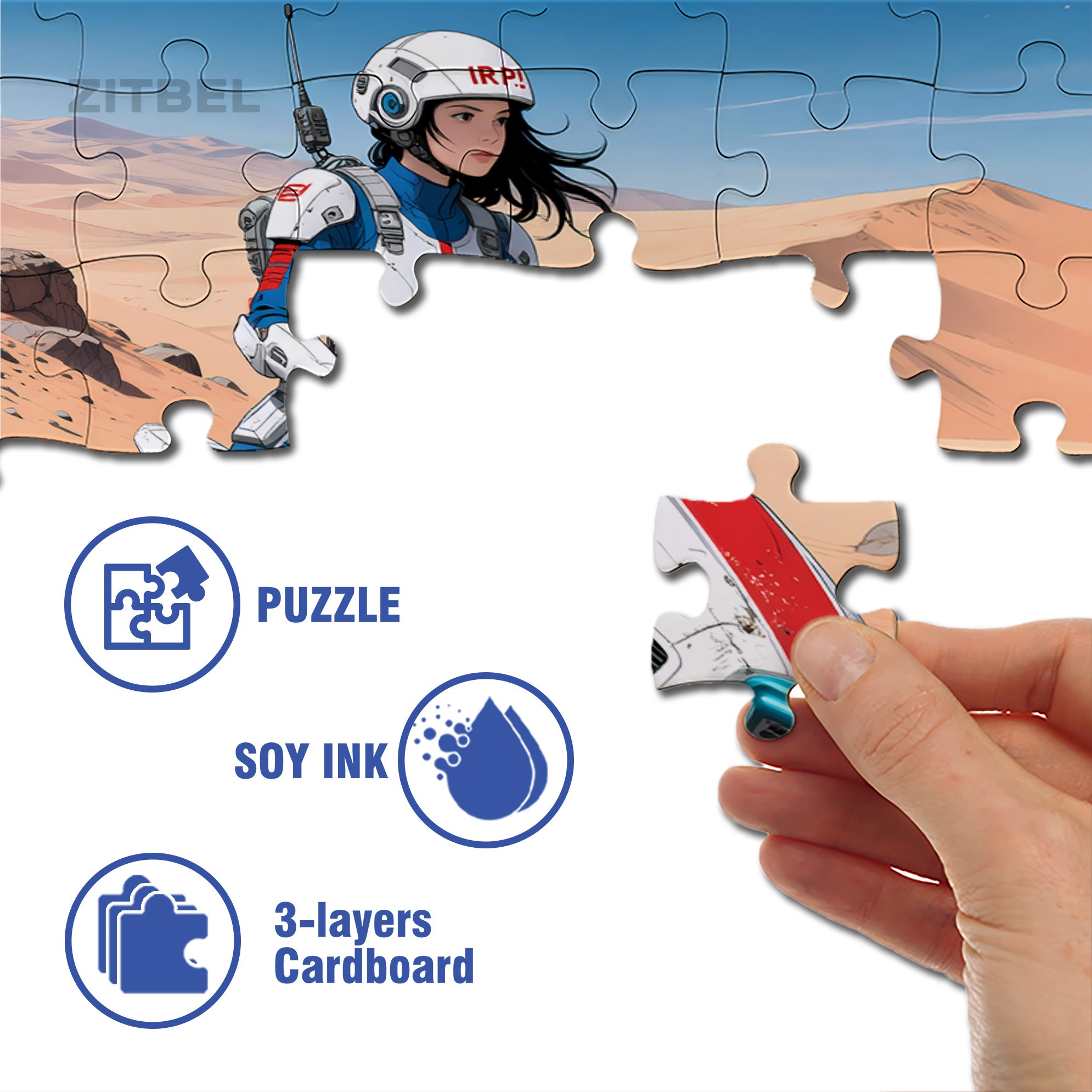 Desert Motorcycle 500pcs/1000pcs Jigsaw Puzzle, Scratch-Resistant, Interactive Family Game & Brain-Boosting DIY Decor, Perfect for Halloween, Christmas & New Year Gifts, Family Puzzle Game