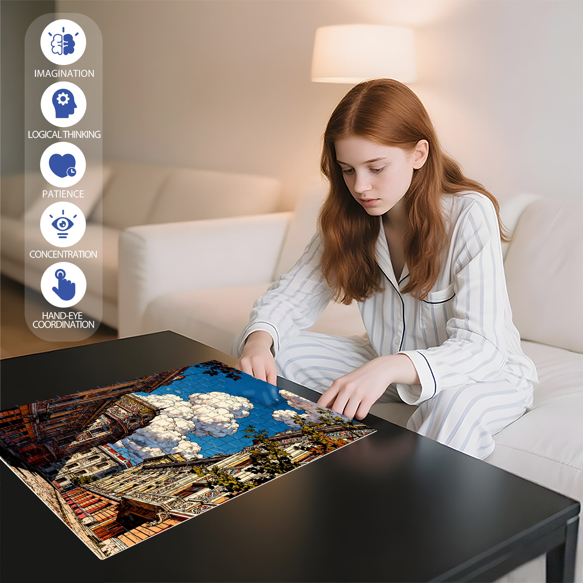 European Streets 500pcs/1000pcs Jigsaw Puzzle, Scratch-Resistant, Interactive Family Game & Brain-Boosting DIY Decor, Perfect for Halloween, Christmas & New Year Gifts, Family Puzzle Game