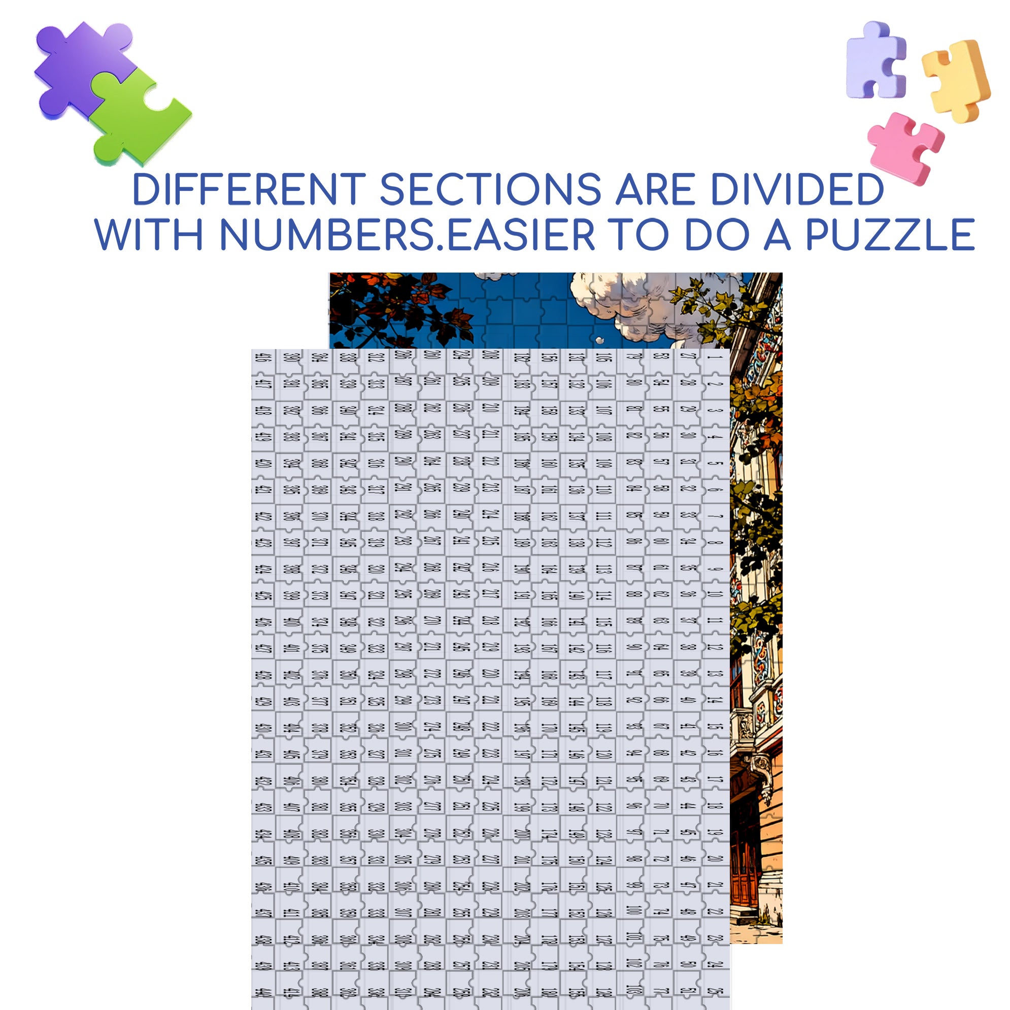 European Streets 500pcs/1000pcs Jigsaw Puzzle, Scratch-Resistant, Interactive Family Game & Brain-Boosting DIY Decor, Perfect for Halloween, Christmas & New Year Gifts, Family Puzzle Game