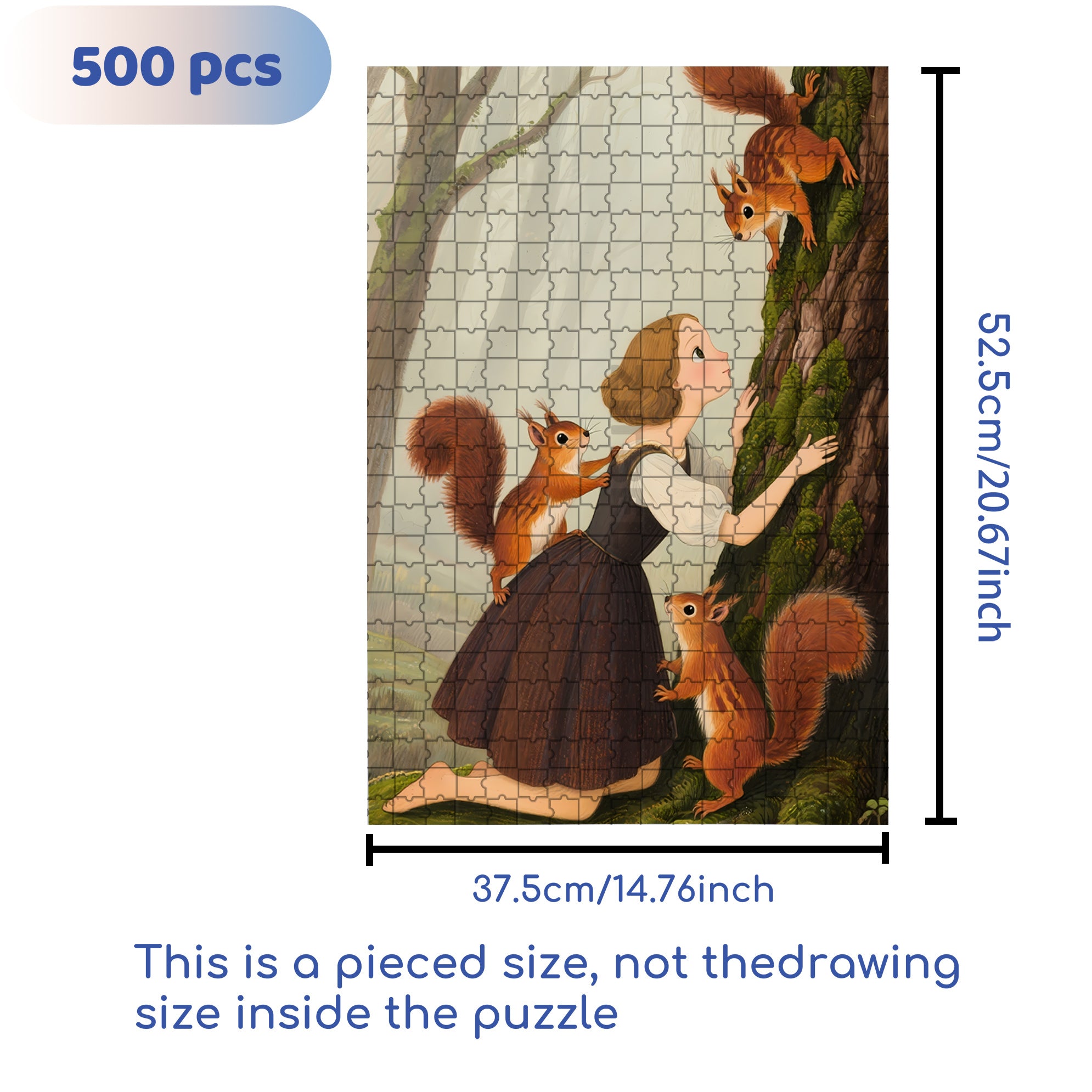 Fairytale Forest 500pcs/1000pcs Jigsaw Puzzle, Scratch-Resistant, Interactive Family Game & Brain-Boosting DIY Decor, Perfect for Halloween, Christmas & New Year Gifts, Family Puzzle Game