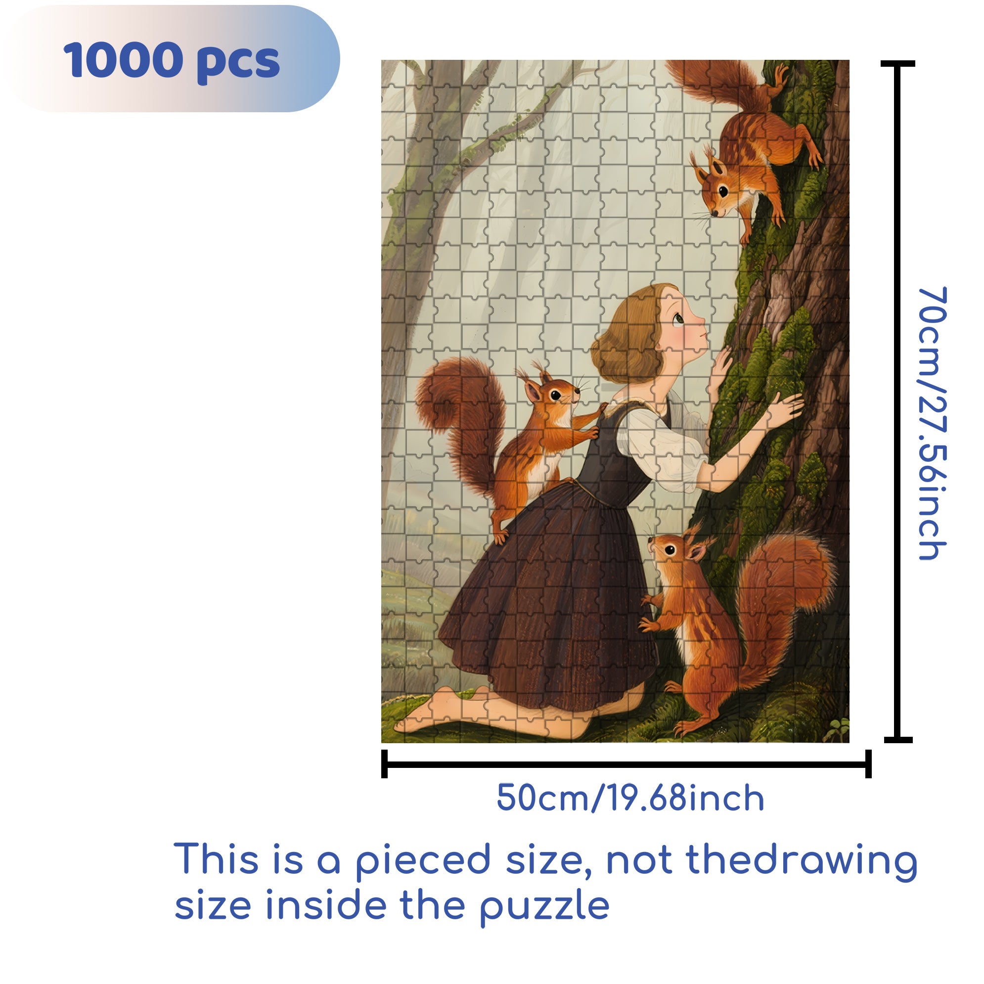 Fairytale Forest 500pcs/1000pcs Jigsaw Puzzle, Scratch-Resistant, Interactive Family Game & Brain-Boosting DIY Decor, Perfect for Halloween, Christmas & New Year Gifts, Family Puzzle Game