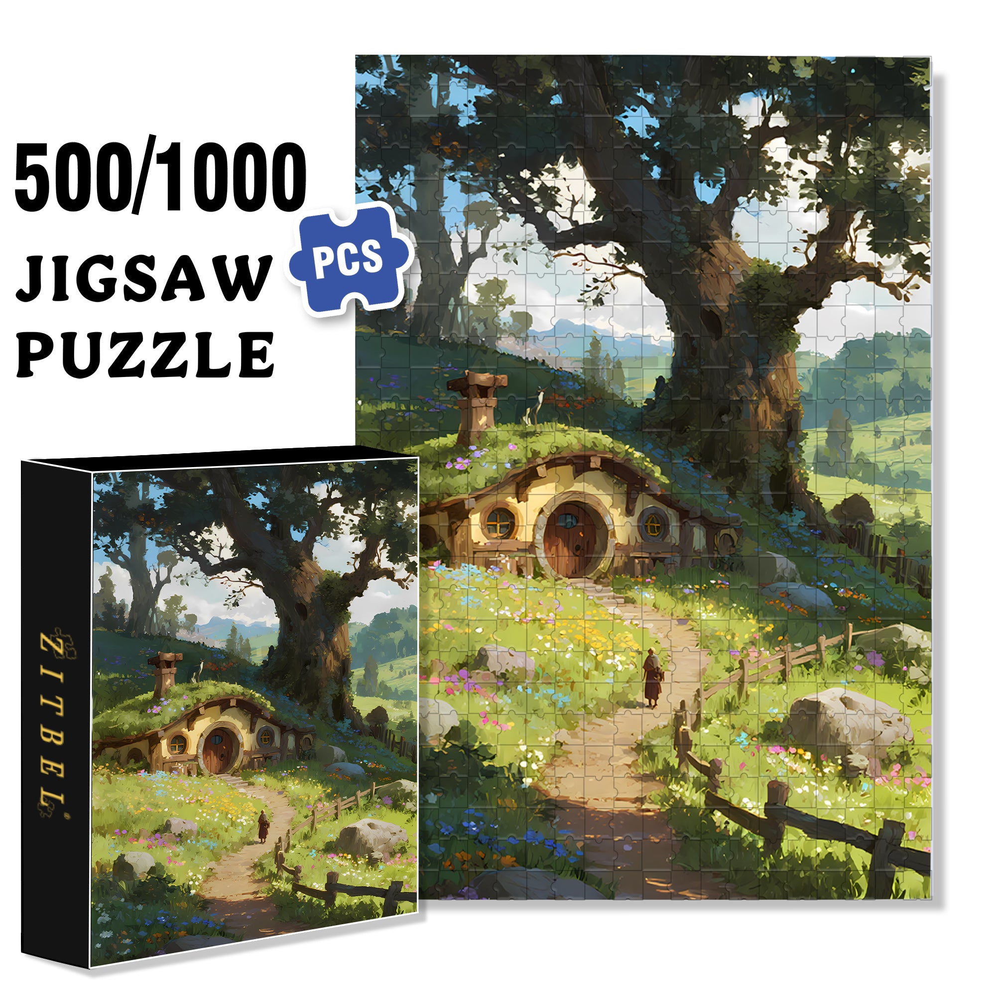 Fantasy Forest 500pcs/1000pcs Jigsaw Puzzle, Scratch-Resistant, Interactive Family Game & Brain-Boosting DIY Decor, Perfect for Halloween, Christmas & New Year Gifts, Family Puzzle Game