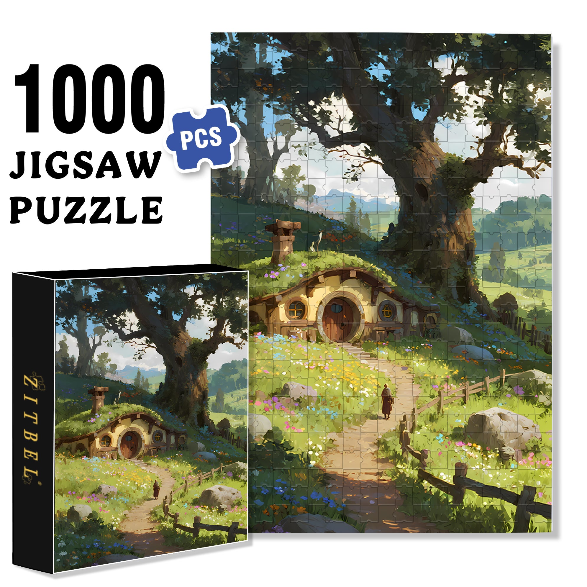 Fantasy Forest 500pcs/1000pcs Jigsaw Puzzle, Scratch-Resistant, Interactive Family Game & Brain-Boosting DIY Decor, Perfect for Halloween, Christmas & New Year Gifts, Family Puzzle Game