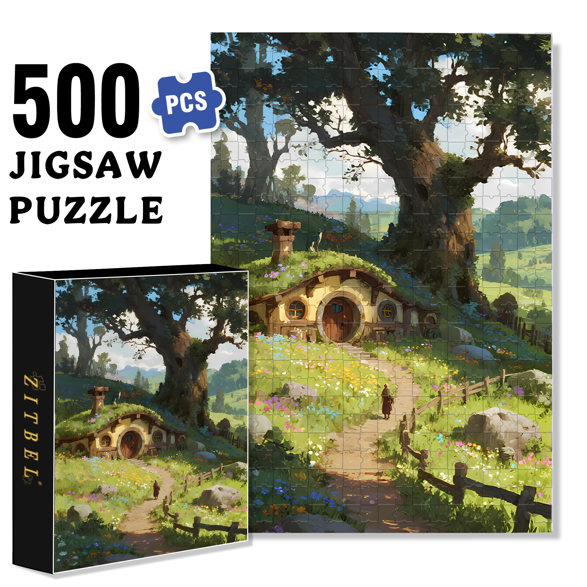 Fantasy Forest 500pcs/1000pcs Jigsaw Puzzle, Scratch-Resistant, Interactive Family Game & Brain-Boosting DIY Decor, Perfect for Halloween, Christmas & New Year Gifts, Family Puzzle Game