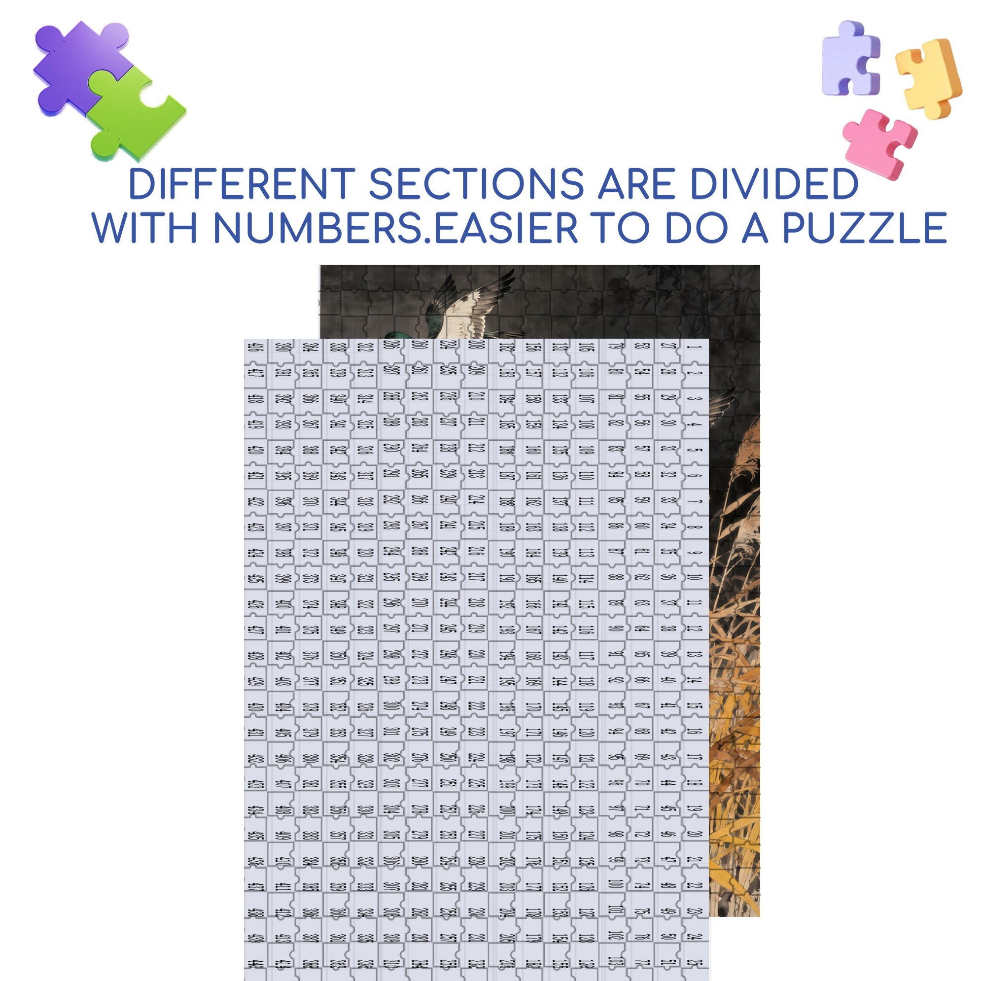 Flying Ducks 500pcs/1000pcs Jigsaw Puzzle, Scratch-Resistant, Interactive Family Game & Brain-Boosting DIY Decor, Perfect for Halloween, Christmas & New Year Gifts, Family Puzzle Game