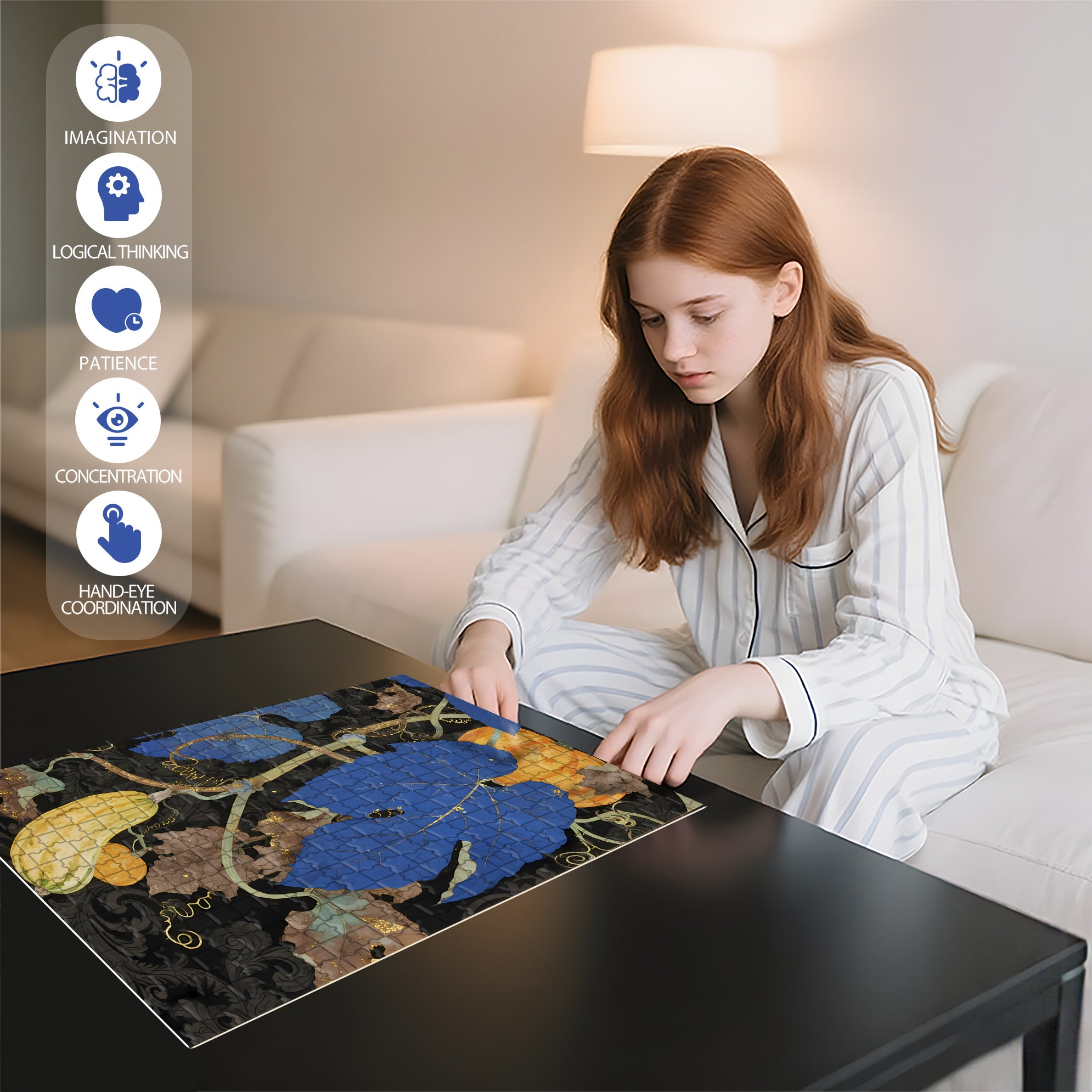 Fruitful Results 500pcs/1000pcs Jigsaw Puzzle, Scratch-Resistant, Interactive Family Game & Brain-Boosting DIY Decor, Perfect for Halloween, Christmas & New Year Gifts, Family Puzzle Game