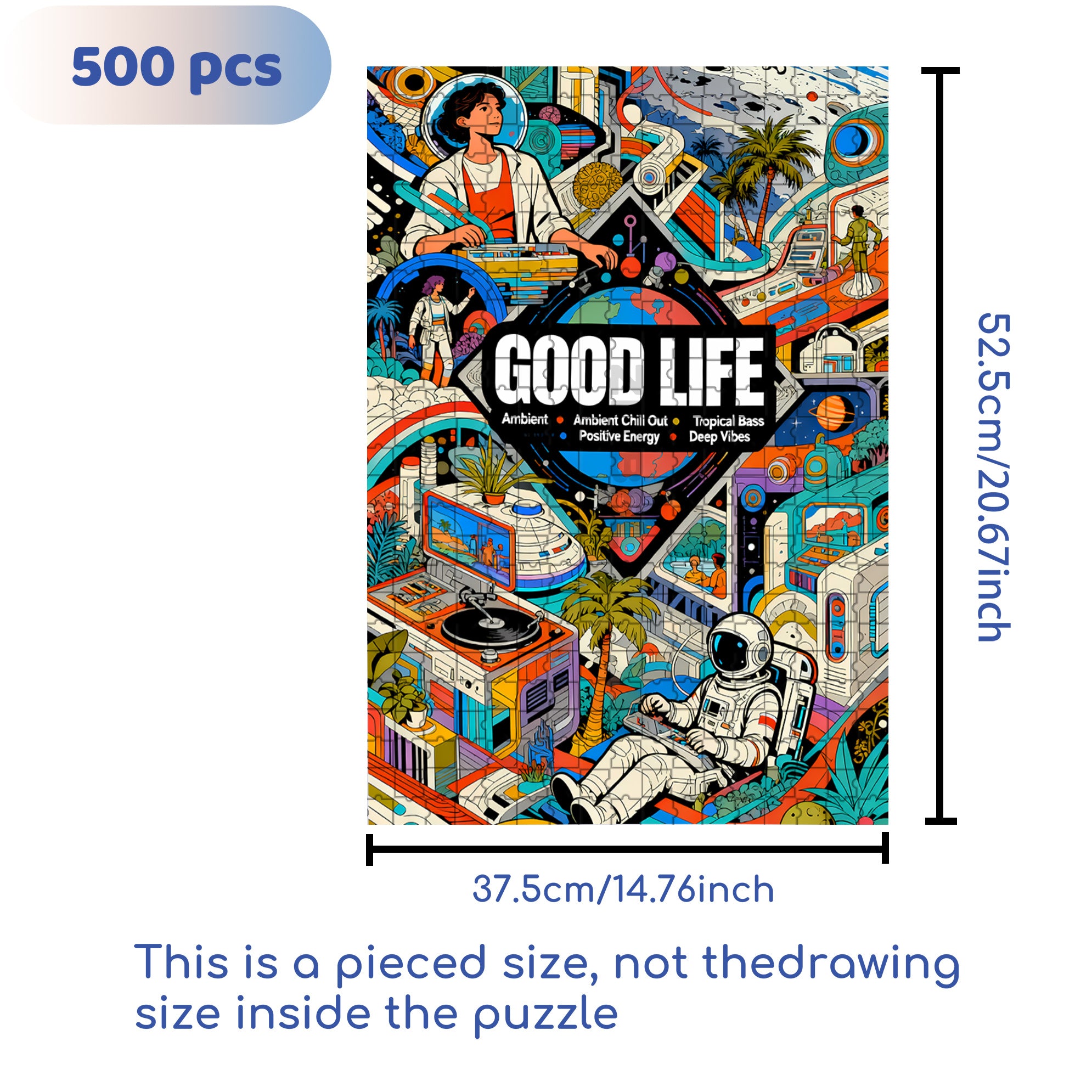 Good Life 500pcs/1000pcs Jigsaw Puzzle, Scratch-Resistant, Interactive Family Game & Brain-Boosting DIY Decor, Perfect for Halloween, Christmas & New Year Gifts, Family Puzzle Game