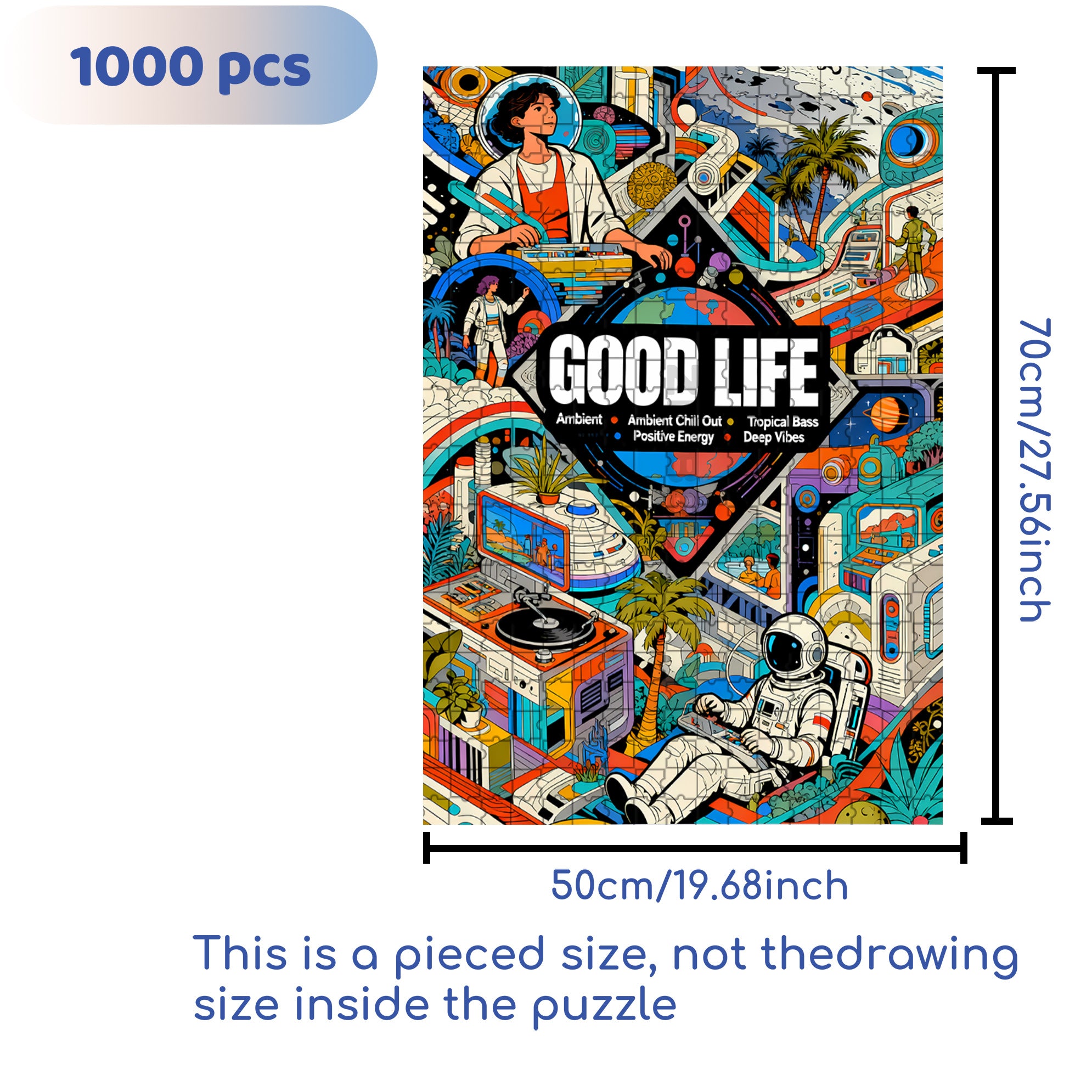 Good Life 500pcs/1000pcs Jigsaw Puzzle, Scratch-Resistant, Interactive Family Game & Brain-Boosting DIY Decor, Perfect for Halloween, Christmas & New Year Gifts, Family Puzzle Game