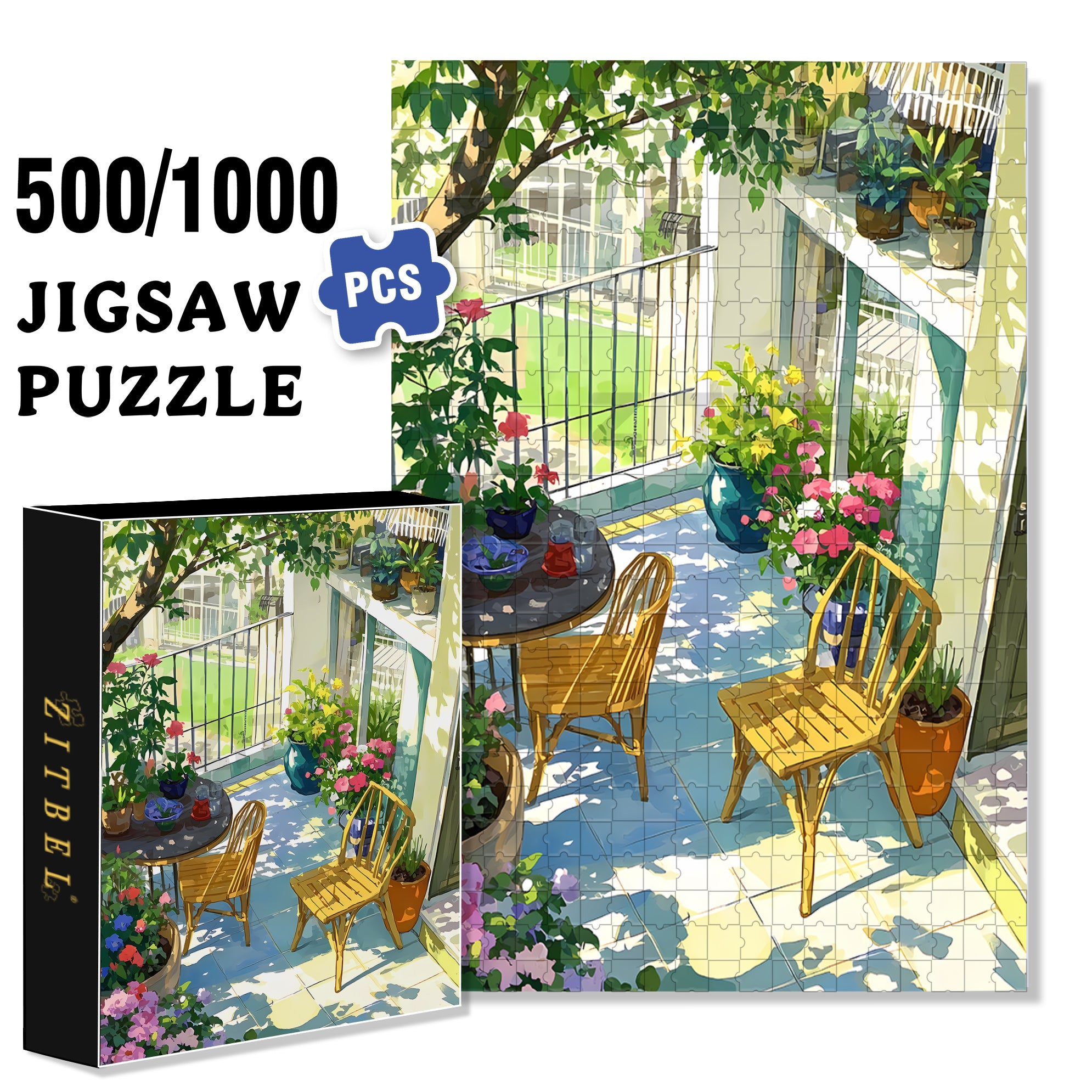 Gorgeous 500pcs/1000pcs Jigsaw Puzzle, Scratch-Resistant, Interactive Family Game & Brain-Boosting DIY Decor, Perfect for Halloween, Christmas & New Year Gifts, Family Puzzle Game