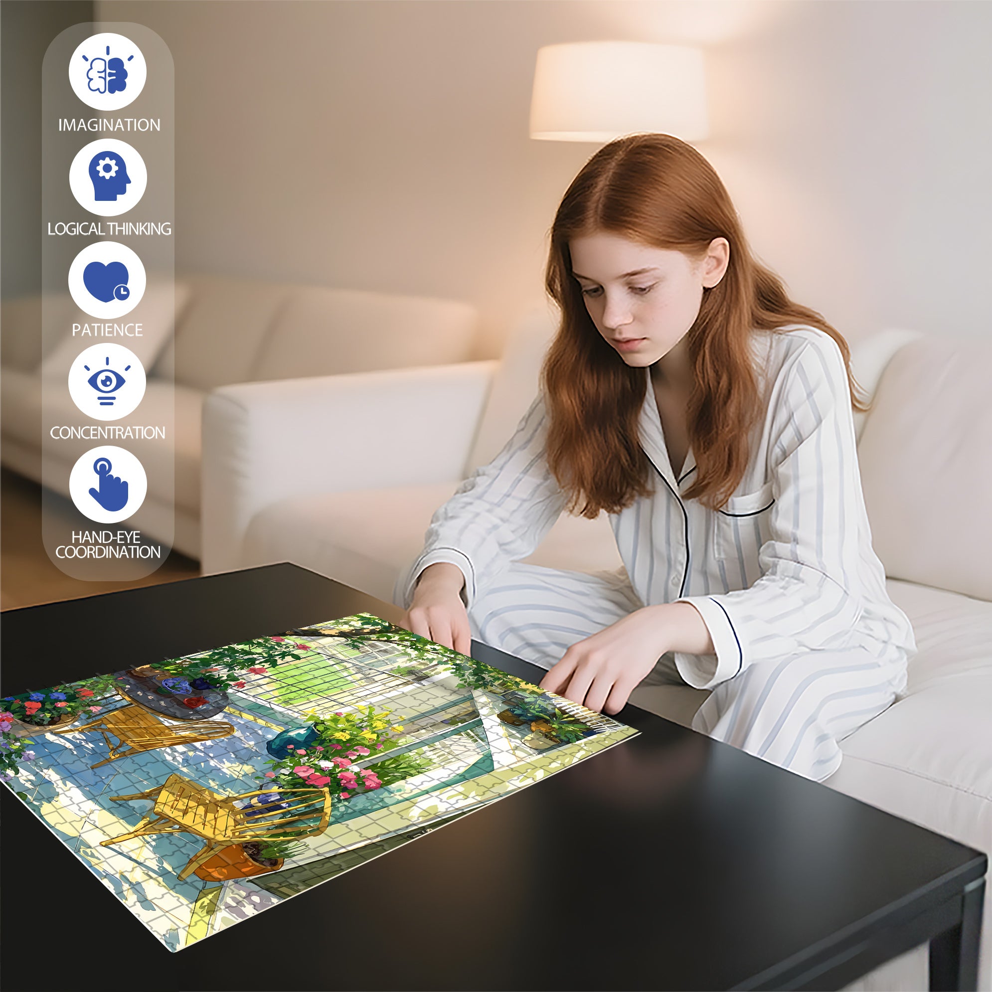 Gorgeous 500pcs/1000pcs Jigsaw Puzzle, Scratch-Resistant, Interactive Family Game & Brain-Boosting DIY Decor, Perfect for Halloween, Christmas & New Year Gifts, Family Puzzle Game