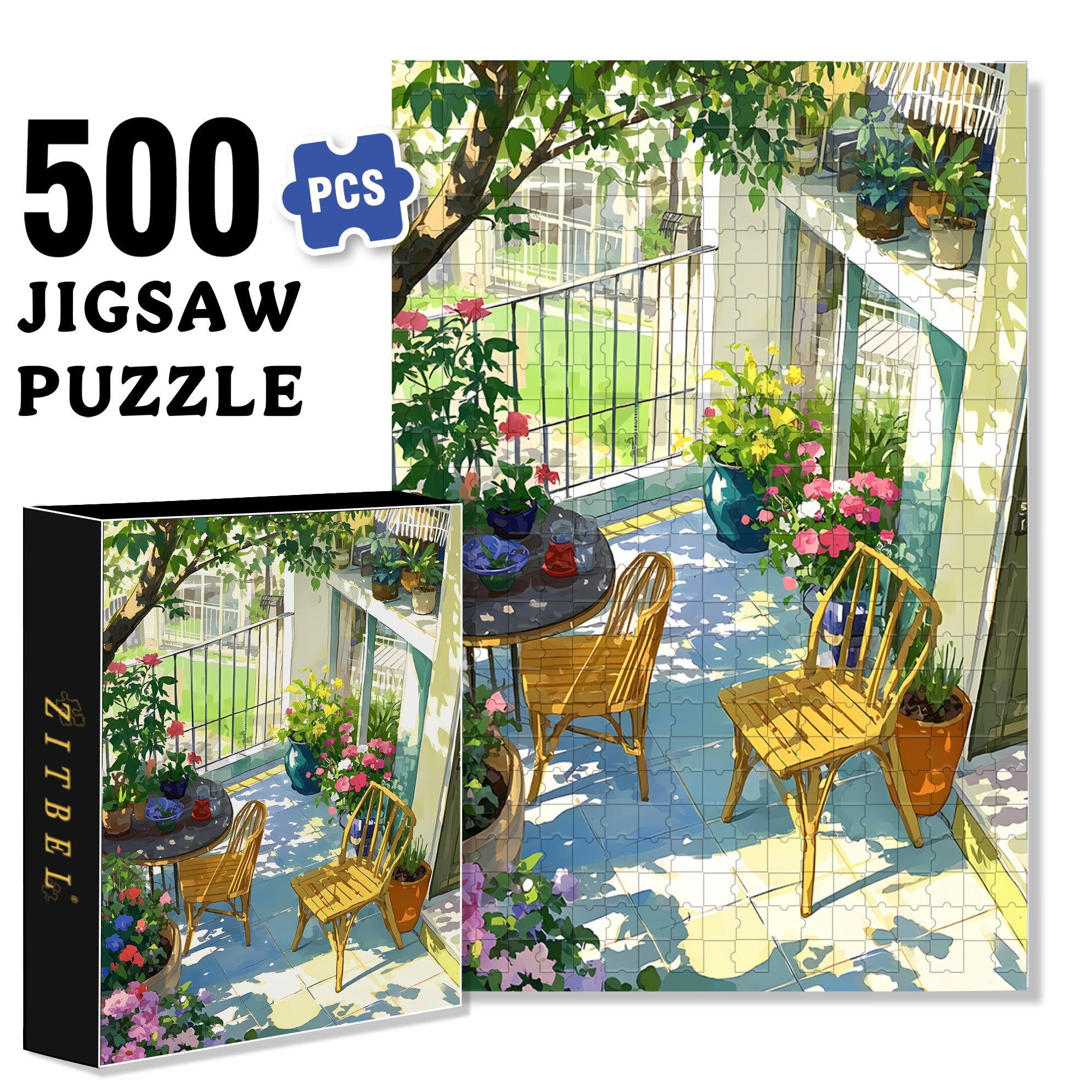 Gorgeous 500pcs/1000pcs Jigsaw Puzzle, Scratch-Resistant, Interactive Family Game & Brain-Boosting DIY Decor, Perfect for Halloween, Christmas & New Year Gifts, Family Puzzle Game