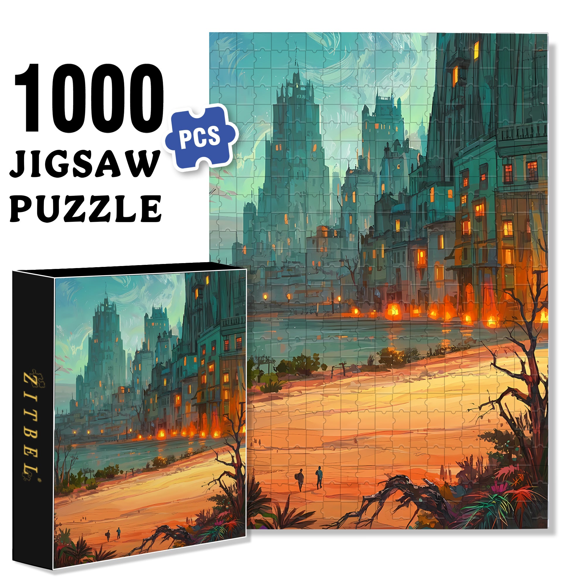 In The Evening 500pcs/1000pcs Jigsaw Puzzle, Scratch-Resistant, Interactive Family Game & Brain-Boosting DIY Decor, Perfect for Halloween, Christmas & New Year Gifts, Family Puzzle Game