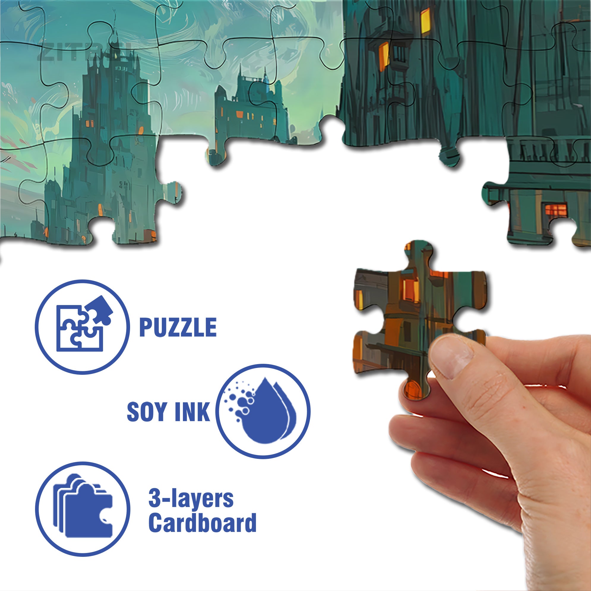 In The Evening 500pcs/1000pcs Jigsaw Puzzle, Scratch-Resistant, Interactive Family Game & Brain-Boosting DIY Decor, Perfect for Halloween, Christmas & New Year Gifts, Family Puzzle Game