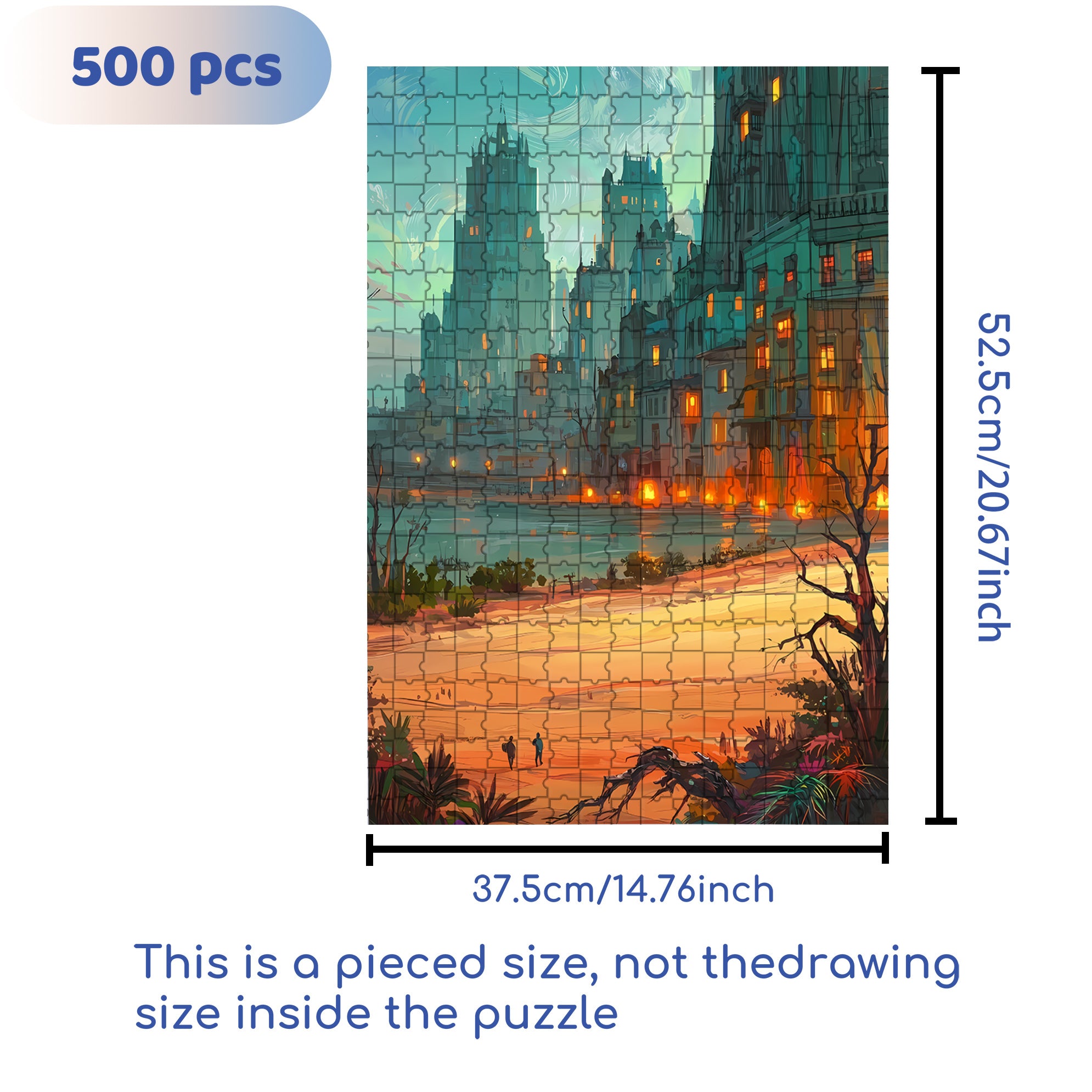 In The Evening 500pcs/1000pcs Jigsaw Puzzle, Scratch-Resistant, Interactive Family Game & Brain-Boosting DIY Decor, Perfect for Halloween, Christmas & New Year Gifts, Family Puzzle Game