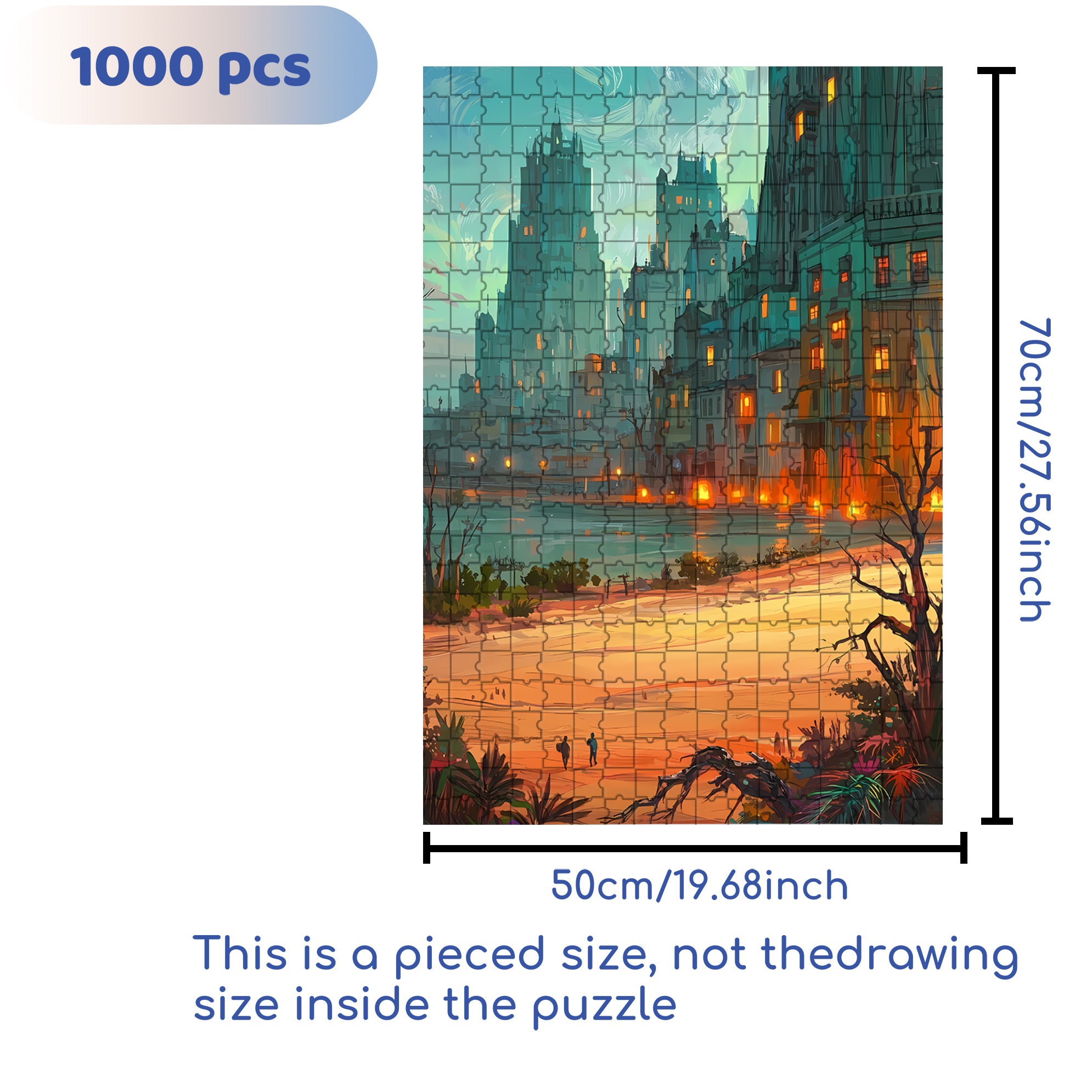 In The Evening 500pcs/1000pcs Jigsaw Puzzle, Scratch-Resistant, Interactive Family Game & Brain-Boosting DIY Decor, Perfect for Halloween, Christmas & New Year Gifts, Family Puzzle Game