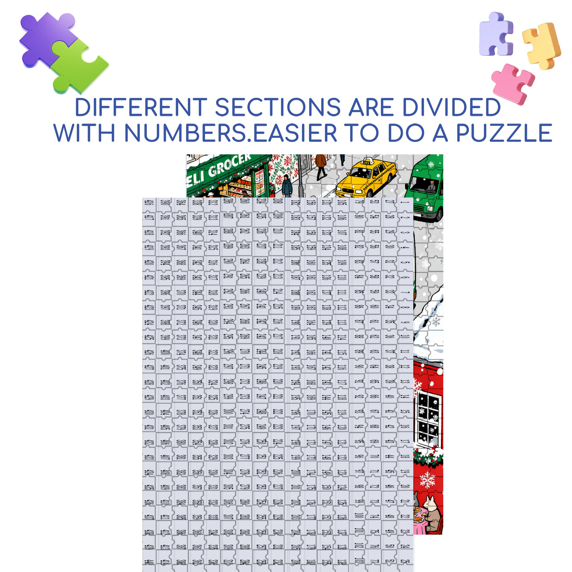 It's Snowing 500pcs/1000pcs Jigsaw Puzzle, Scratch-Resistant, Interactive Family Game & Brain-Boosting DIY Decor, Perfect for Halloween, Christmas & New Year Gifts, Family Puzzle Game