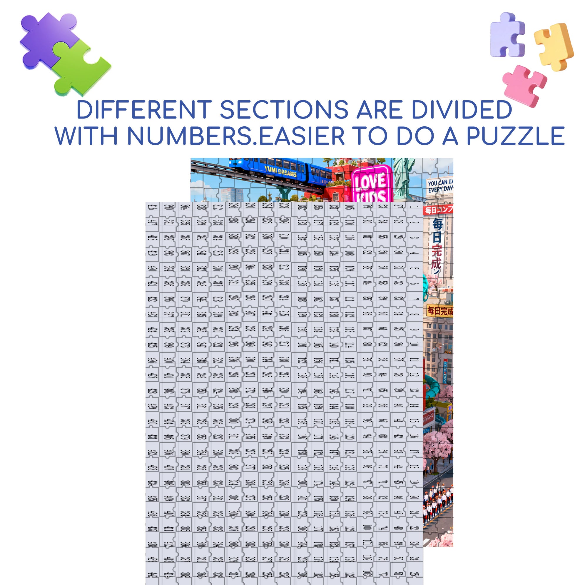 Little By Little 500pcs/1000pcs Jigsaw Puzzle, Scratch-Resistant, Interactive Family Game & Brain-Boosting DIY Decor, Perfect for Halloween, Christmas & New Year Gifts, Family Puzzle Game