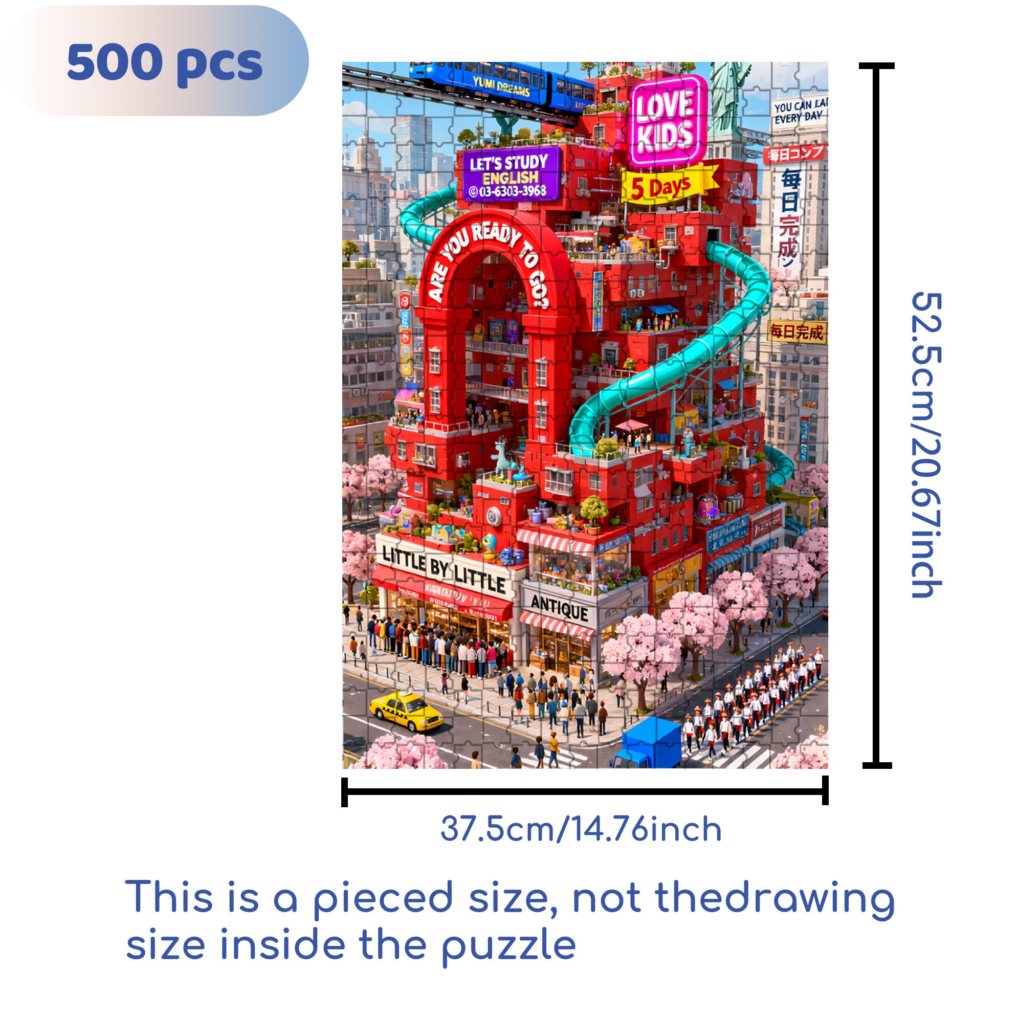 Little By Little 500pcs/1000pcs Jigsaw Puzzle, Scratch-Resistant, Interactive Family Game & Brain-Boosting DIY Decor, Perfect for Halloween, Christmas & New Year Gifts, Family Puzzle Game
