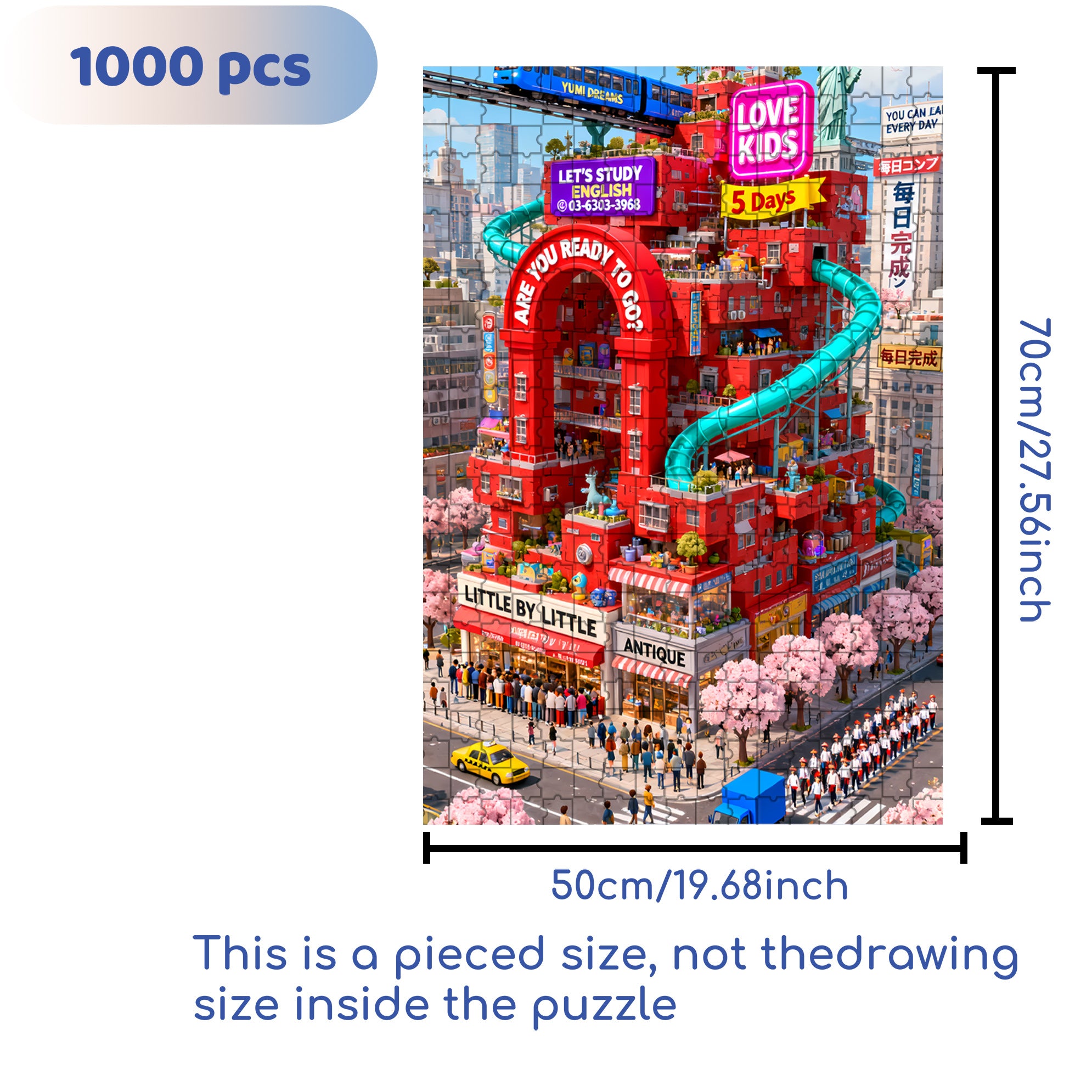 Little By Little 500pcs/1000pcs Jigsaw Puzzle, Scratch-Resistant, Interactive Family Game & Brain-Boosting DIY Decor, Perfect for Halloween, Christmas & New Year Gifts, Family Puzzle Game