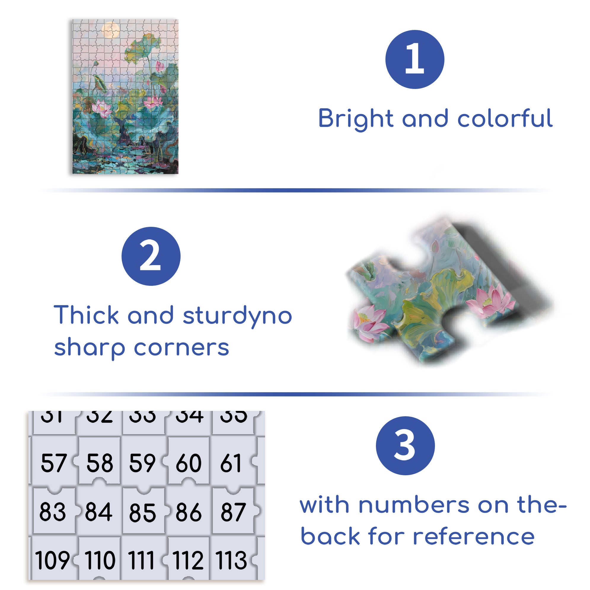 Lotus Pond 500pcs/1000pcs Jigsaw Puzzle, Scratch-Resistant, Interactive Family Game & Brain-Boosting DIY Decor, Perfect for Halloween, Christmas & New Year Gifts, Family Puzzle Game