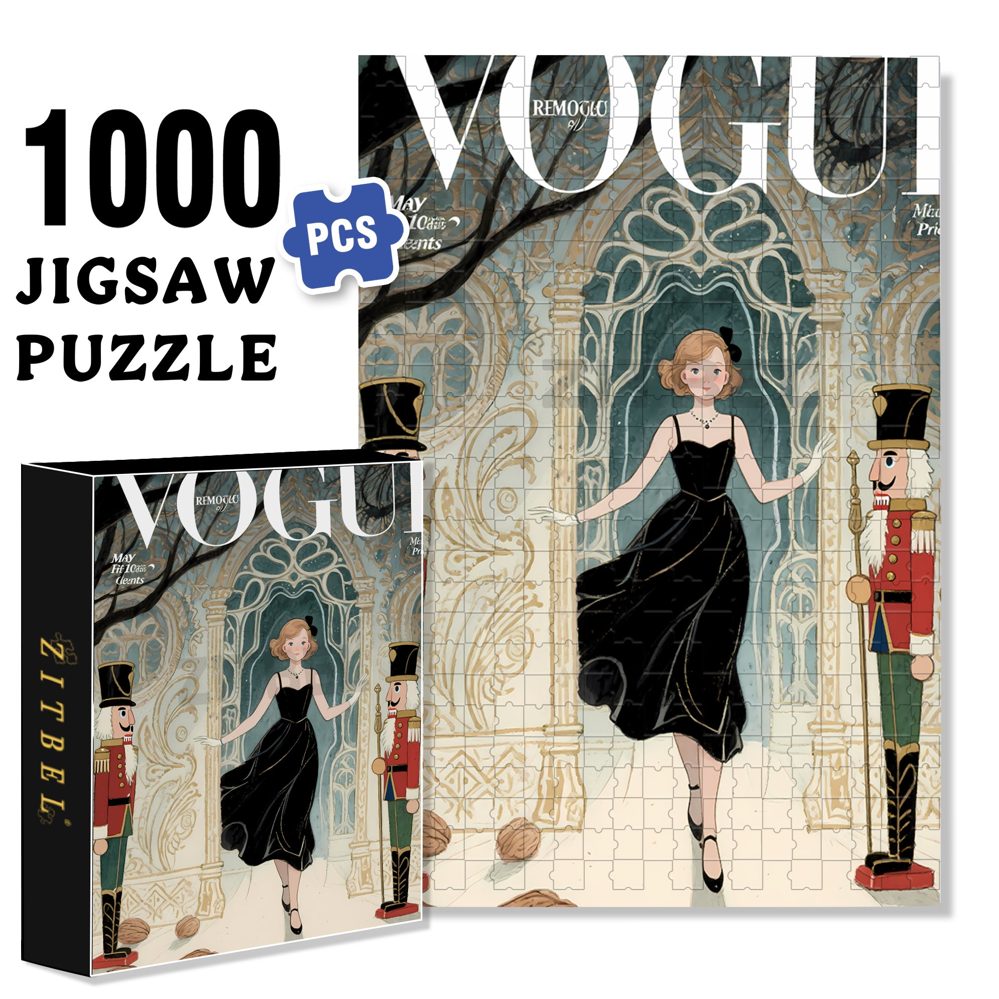 Magazine 500pcs/1000pcs Jigsaw Puzzle, Scratch-Resistant, Interactive Family Game & Brain-Boosting DIY Decor, Perfect for Halloween, Christmas & New Year Gifts, Family Puzzle Game